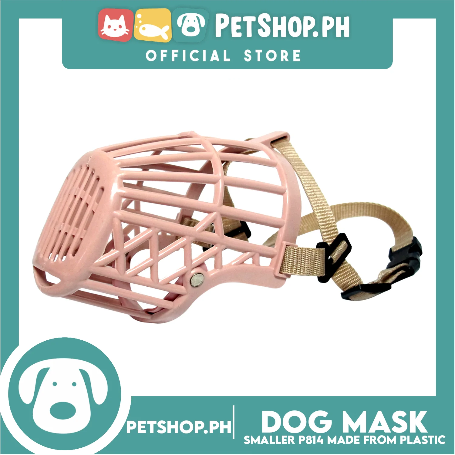 Dog Muzzle Soft Silicone Muzzle Adjustable Mask #1 P814 (XS) for Small Dogs, Puppies - Image 3