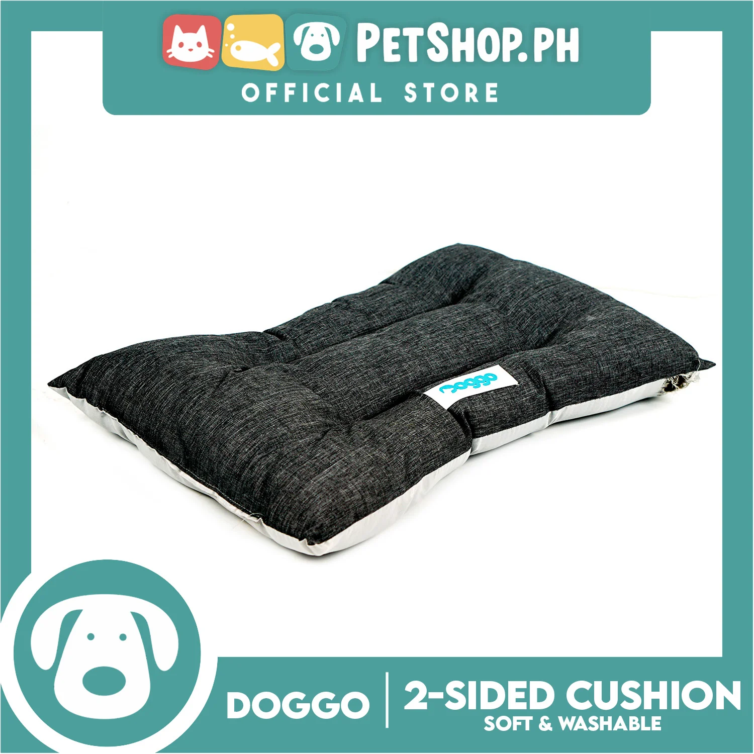 Doggo 2-Sided Cushion Bed (Medium) Dog Bed Sleeping Calming Bed - Image 6