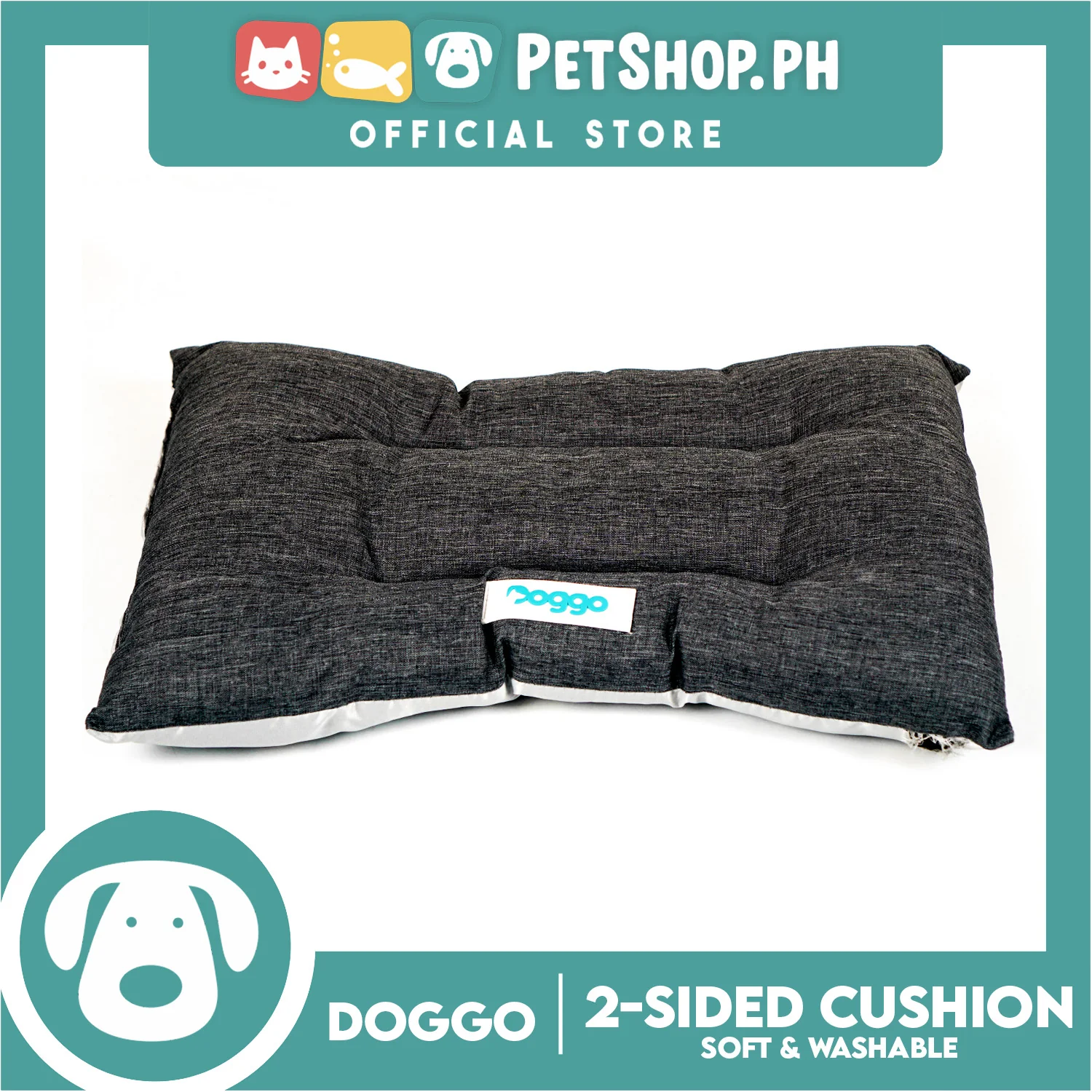 Doggo 2-Sided Cushion Bed (XXL) Dog Bed Sleeping Calming Bed - Image 4