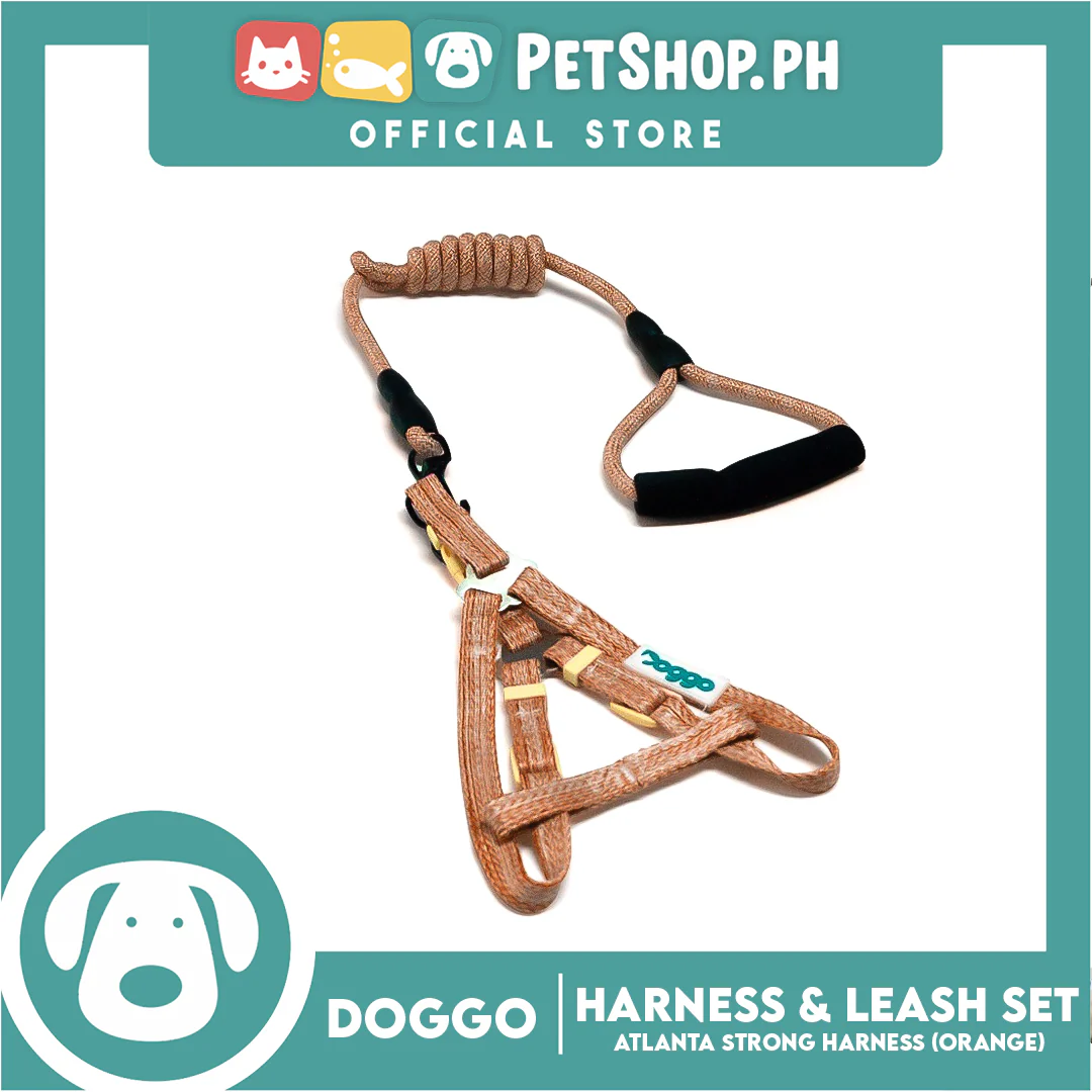 Doggo Atlanta Strong Harness and Leash Set Large (Orange) - Image 4
