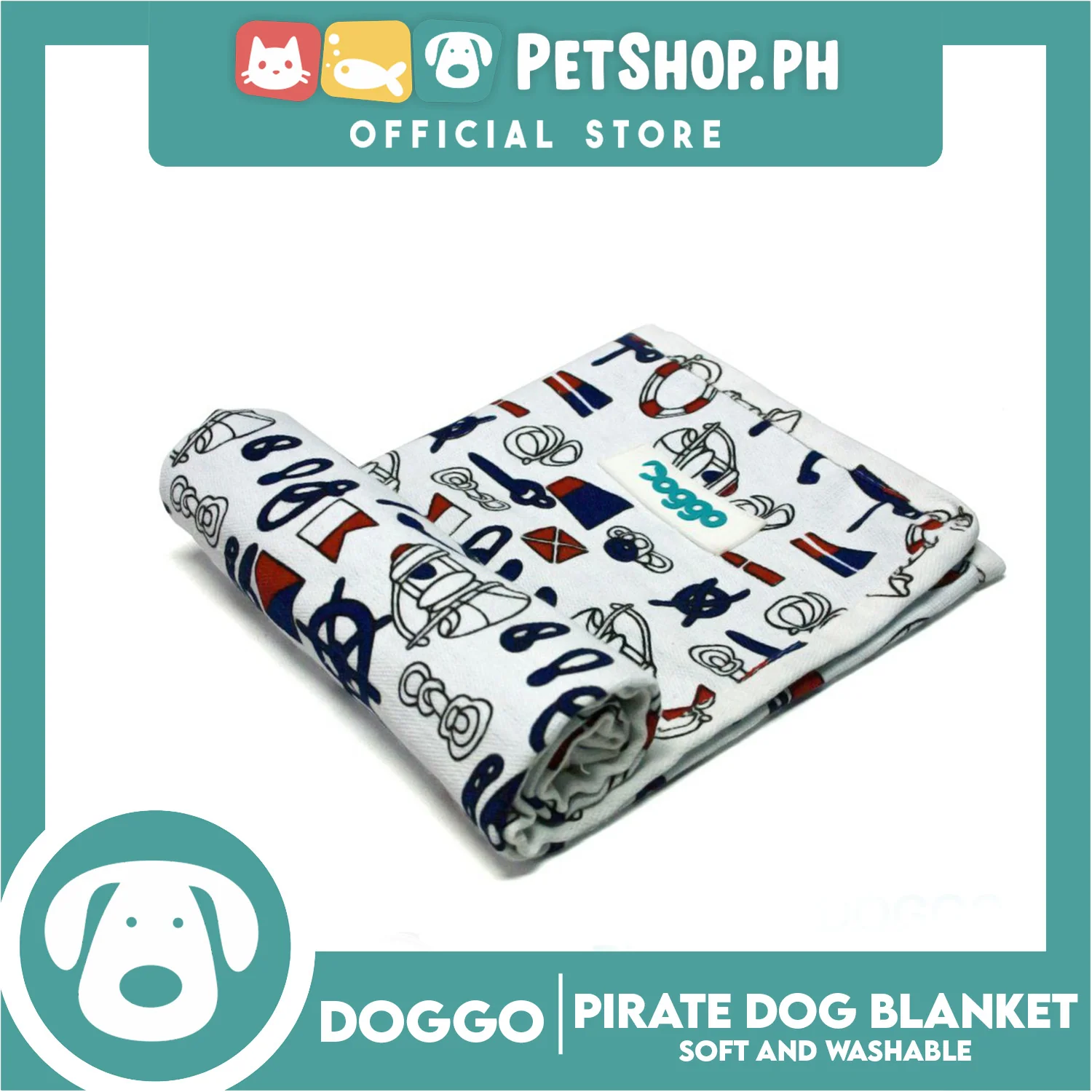 Doggo Blanket Pirate Design (Large) Soft And Washable Blanket for Dogs - Image 4