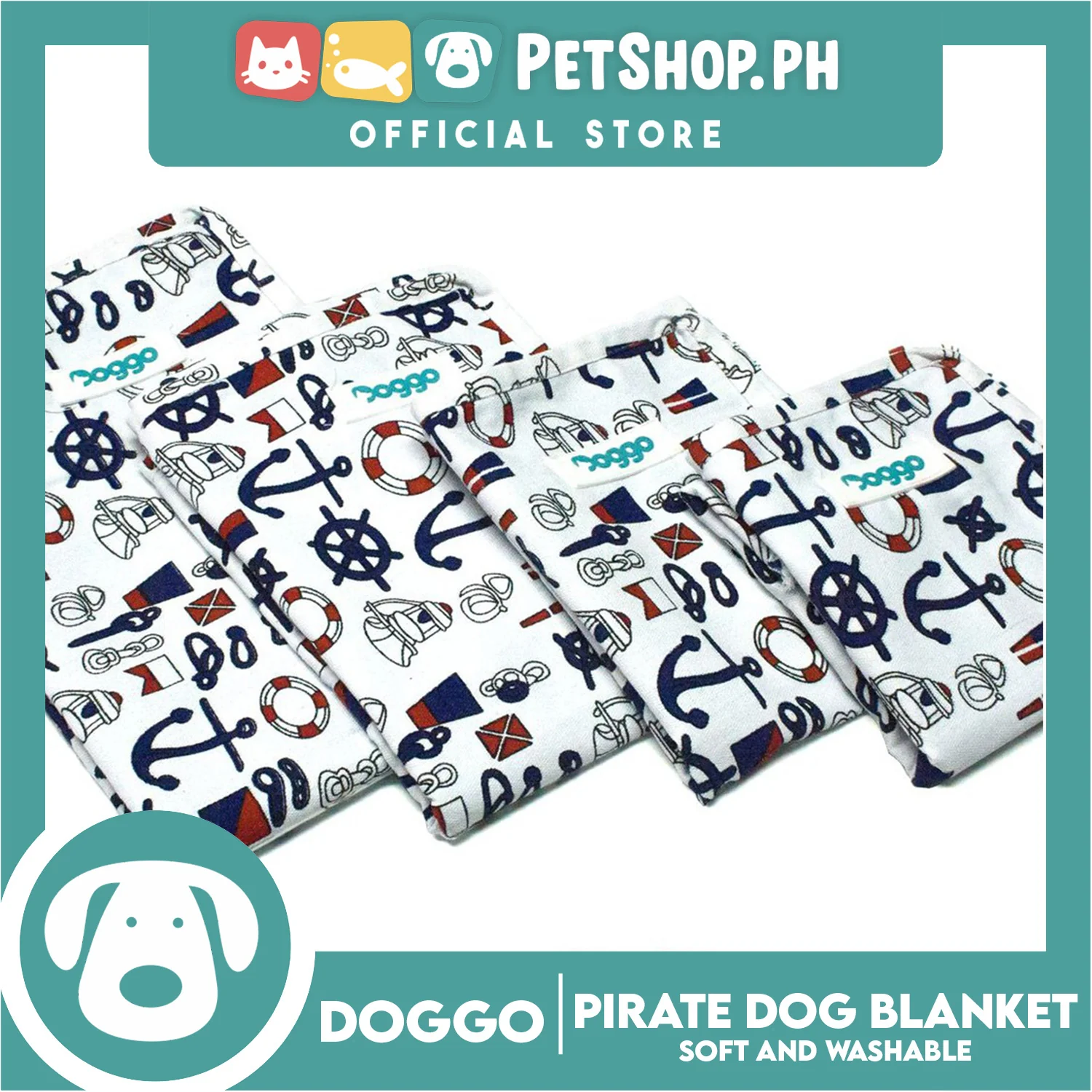 Doggo Blanket Pirate Design (Medium) Soft And Washable Blanket for Dogs - Image 4