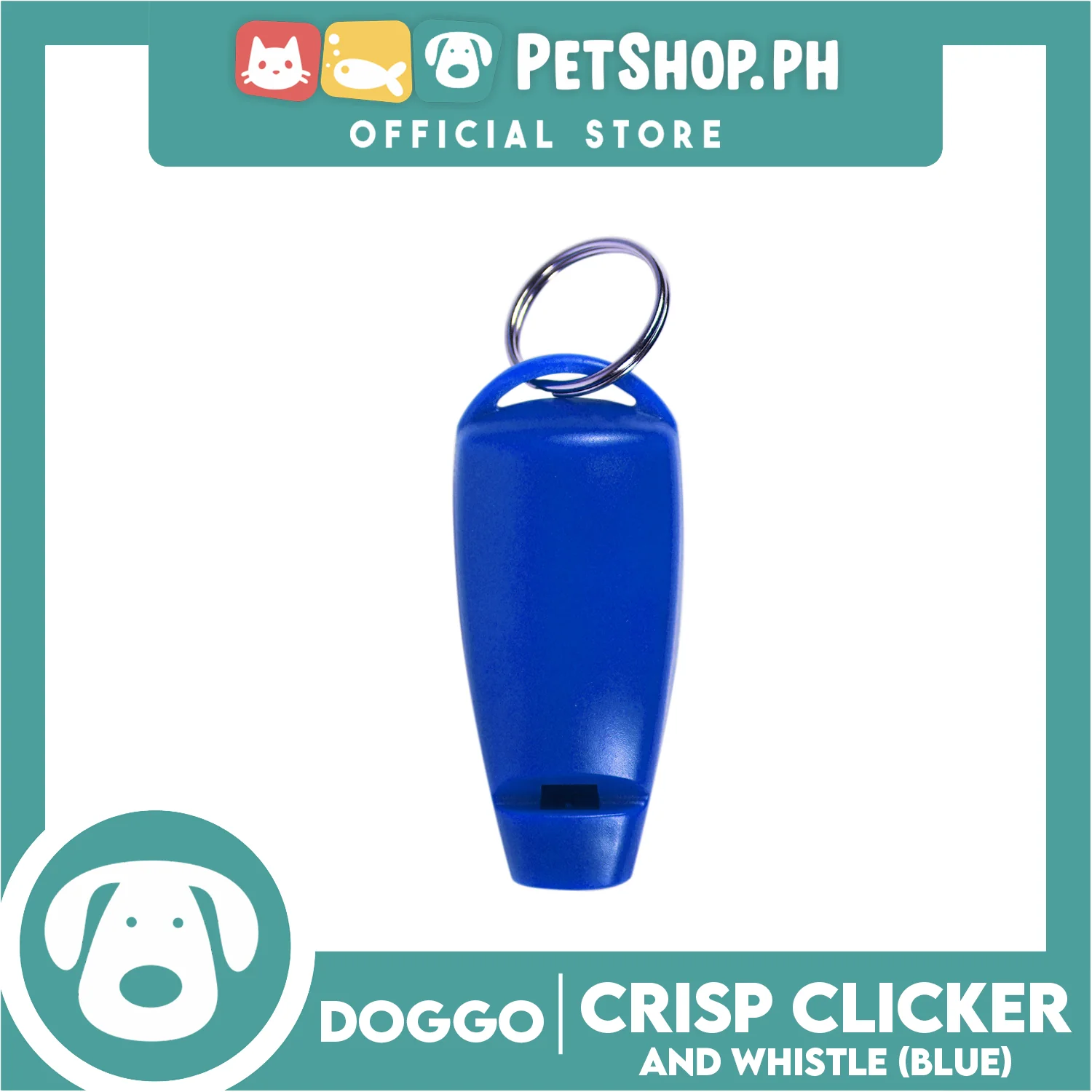 Doggo Crisp Clicker And Whistle (Blue) Sounds To Get Your Dog's Attention - Image 2