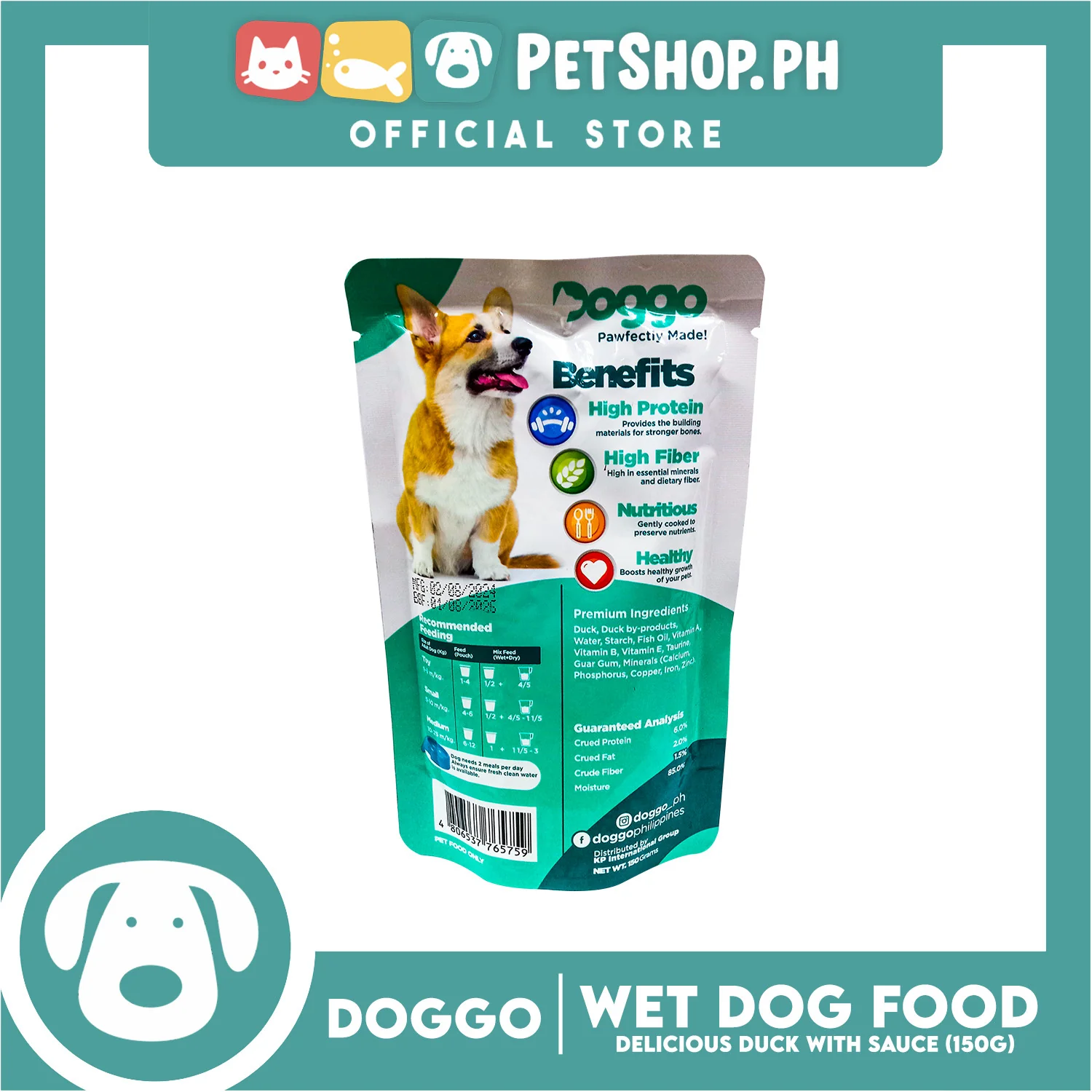 Doggo Delicious Duck with Sauce Wet Dog Food 150g - Image 4