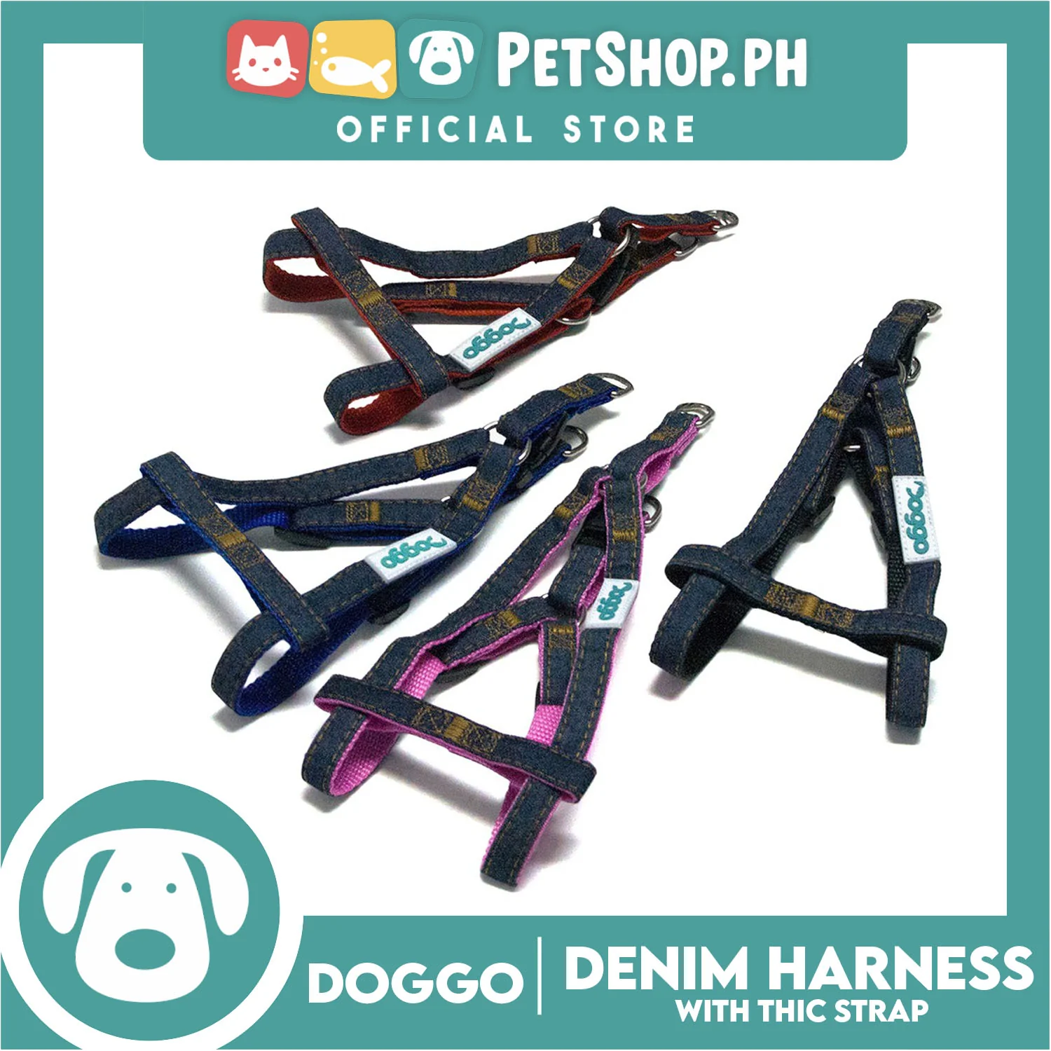 Doggo Denim Harness Small Size (Blue) Harness for Dog - Image 2