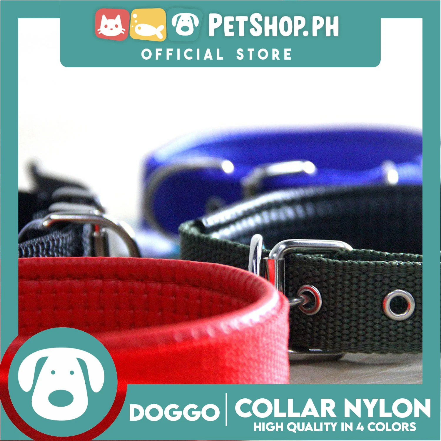 Doggo Dog Collar Adjustable Buckle Extra Large Size (Black) Collar Nylon for Dog - Image 3