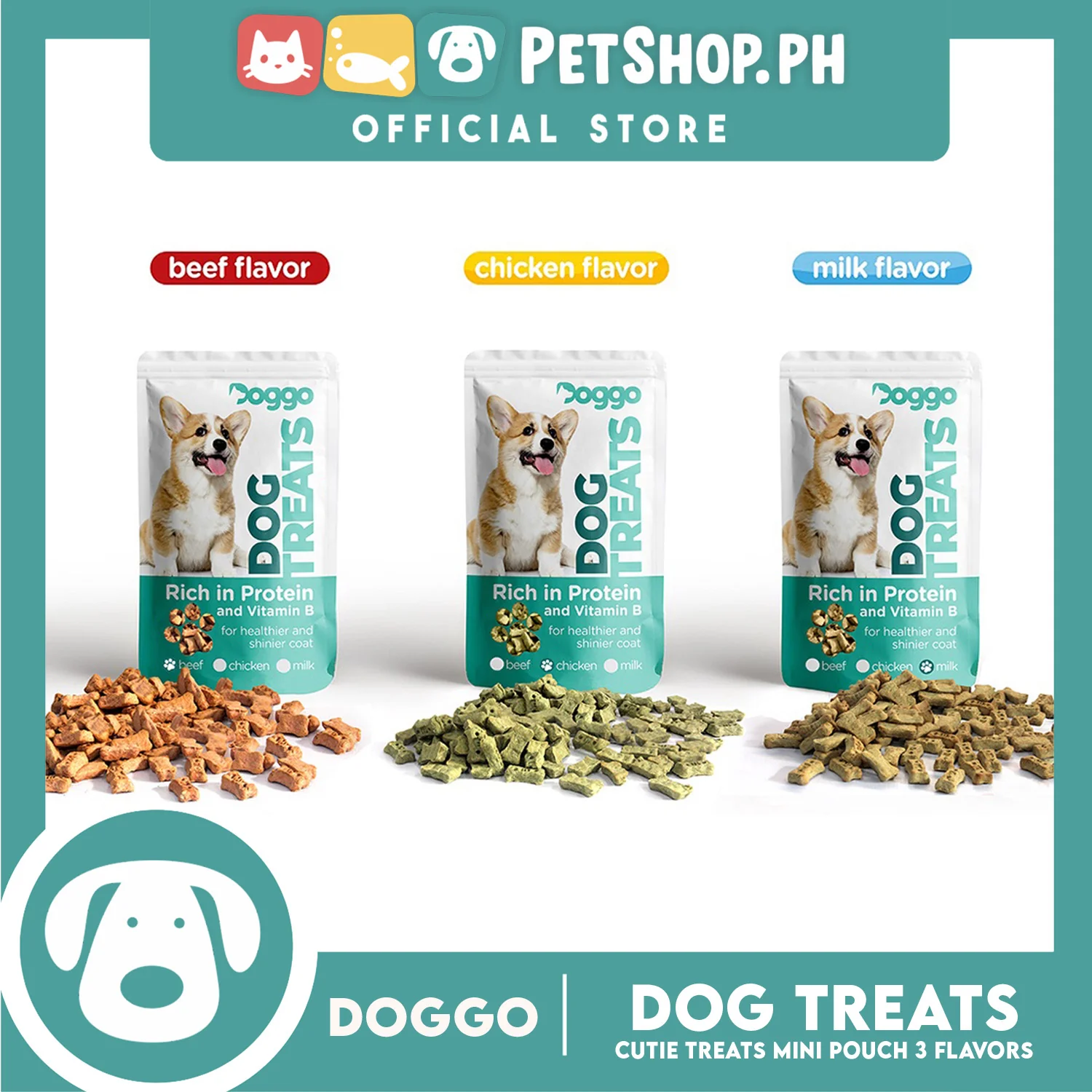 Doggo Dog Cutie Treats Mini Pouch 75 grams, 25 pcs. (Chicken Flavor) Mini Pouch Treats for Your Dog - Image 3