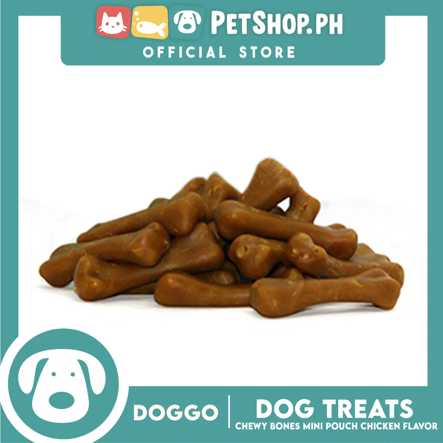 Doggo Dog Treats Chewy Bones Mini Pouch 80 grams, 10 pcs. (Chicken Flavor) Treats Mini for Your Dog - Image 2