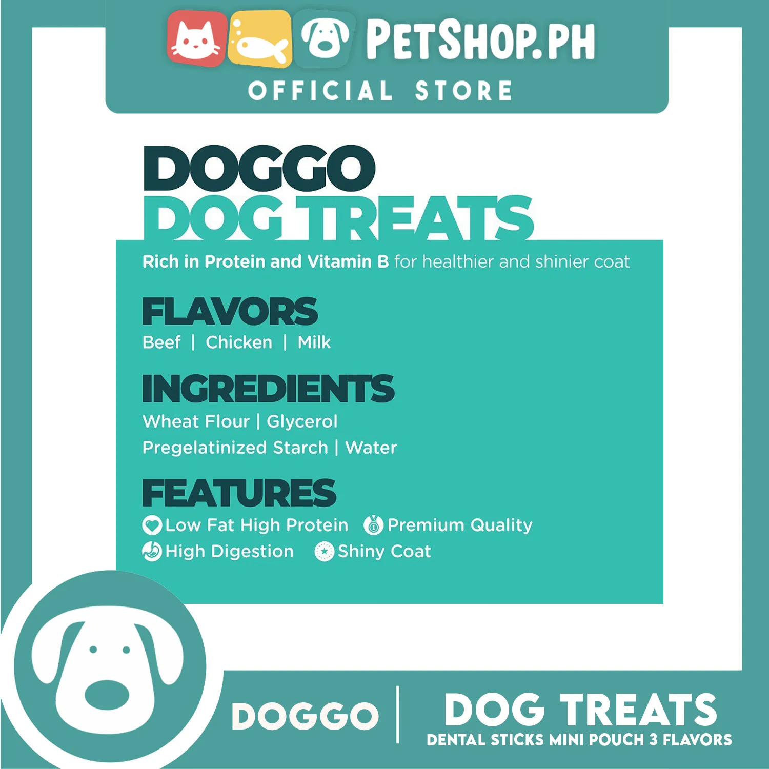Doggo Dog Treats Dental Sticks Mini Pouch 10 pcs. (Milk Flavor) Dental Treats Mini for Your Dog - Image 3