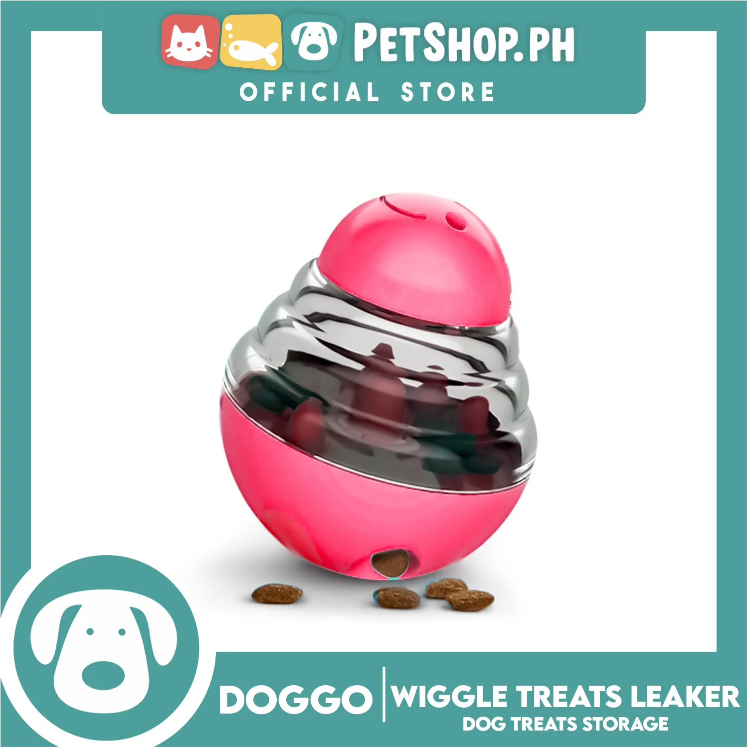 Doggo Dog Wiggle Treats Leaker (Pink) Storage Treats for Dog - Image 2