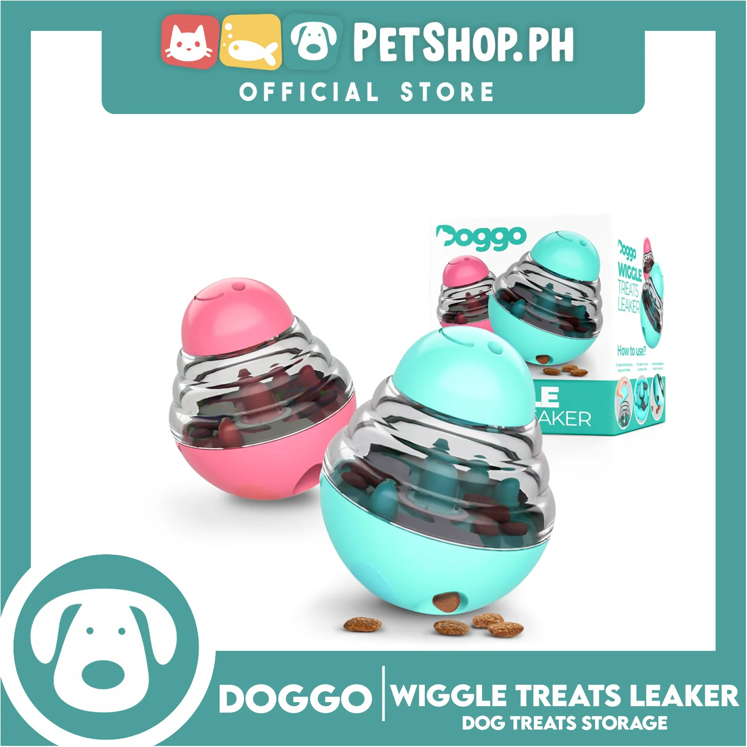 Doggo Dog Wiggle Treats Leaker (Pink) Storage Treats for Dog - Image 3