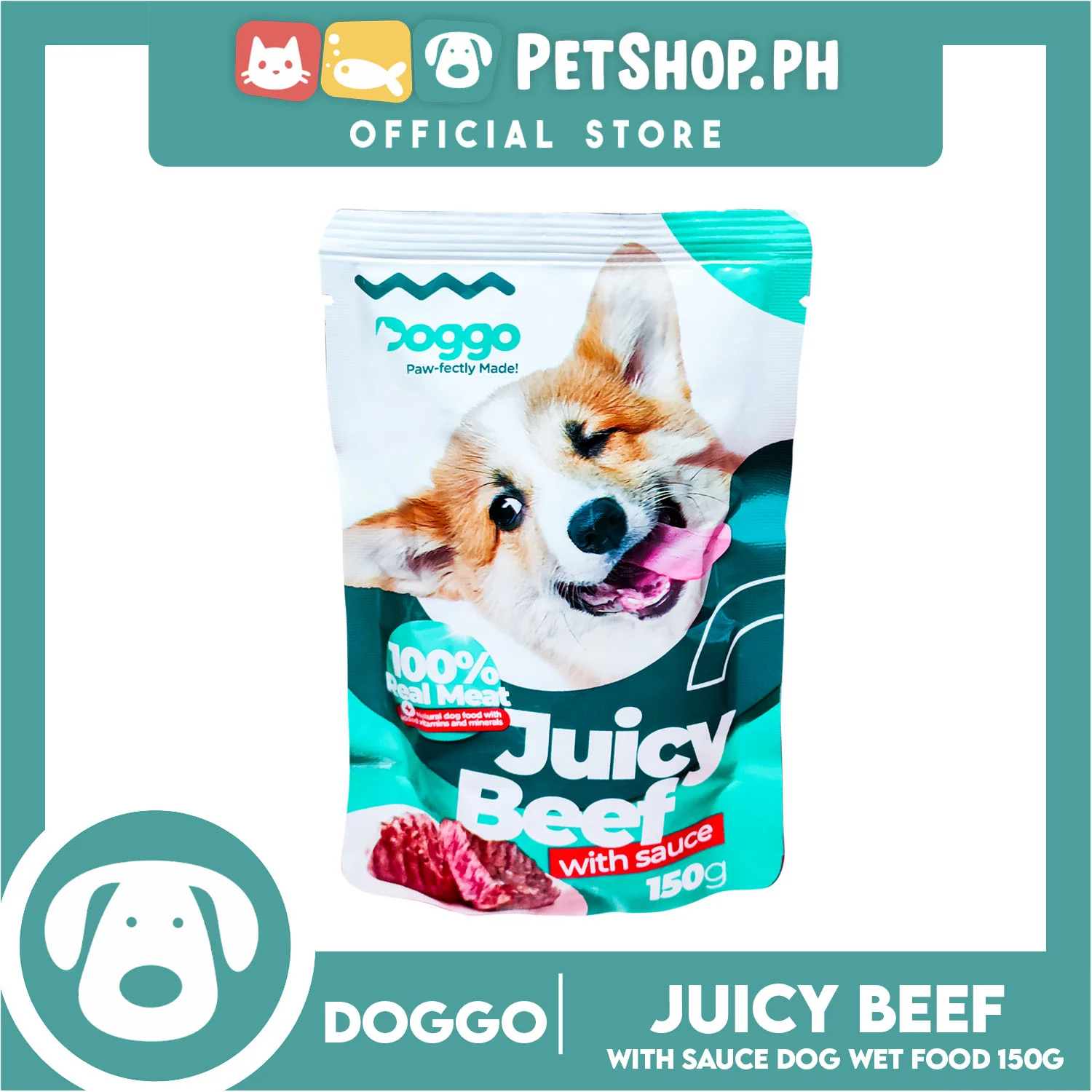 Doggo Juicy Beef with Sauce Dog Wet food 150g - Image 2