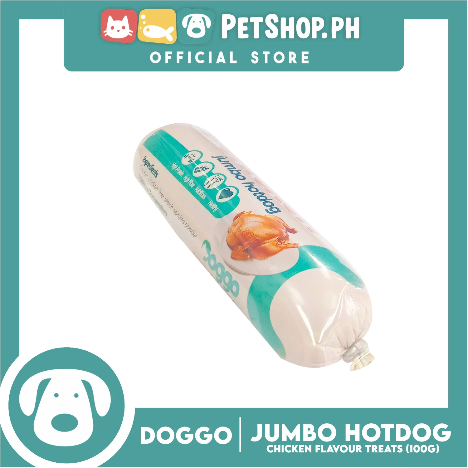 Doggo Jumbo Hotdog Chicken Flavor 100g - Image 3