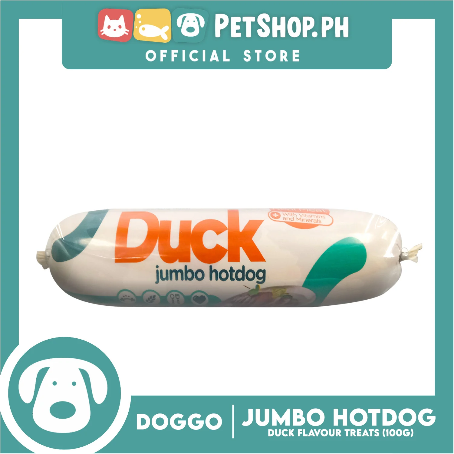 Doggo Jumbo Hotdog Duck Flavor Dog Treats (100g) - Image 3