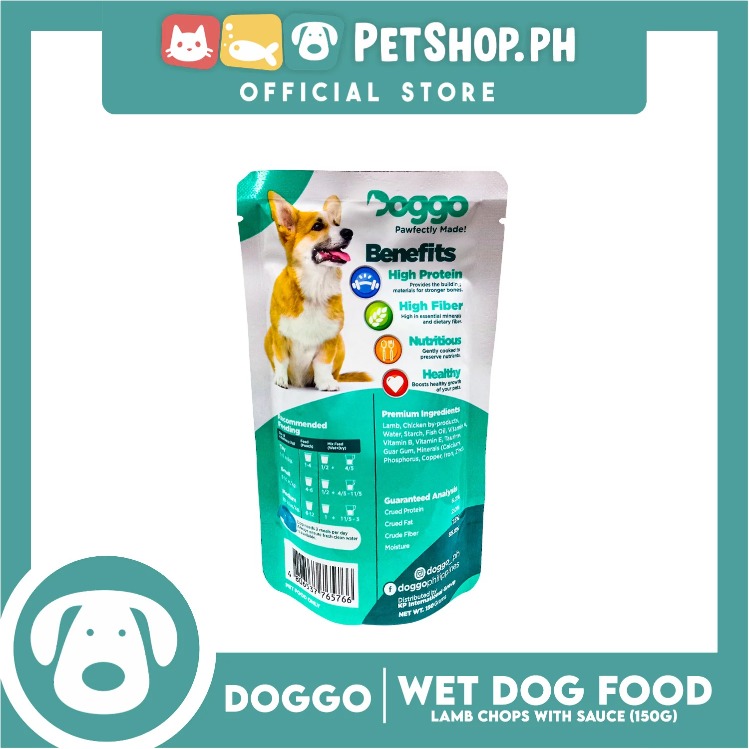 Doggo Lamb Chops with Sauce Wet Dog Food 150g - Image 4