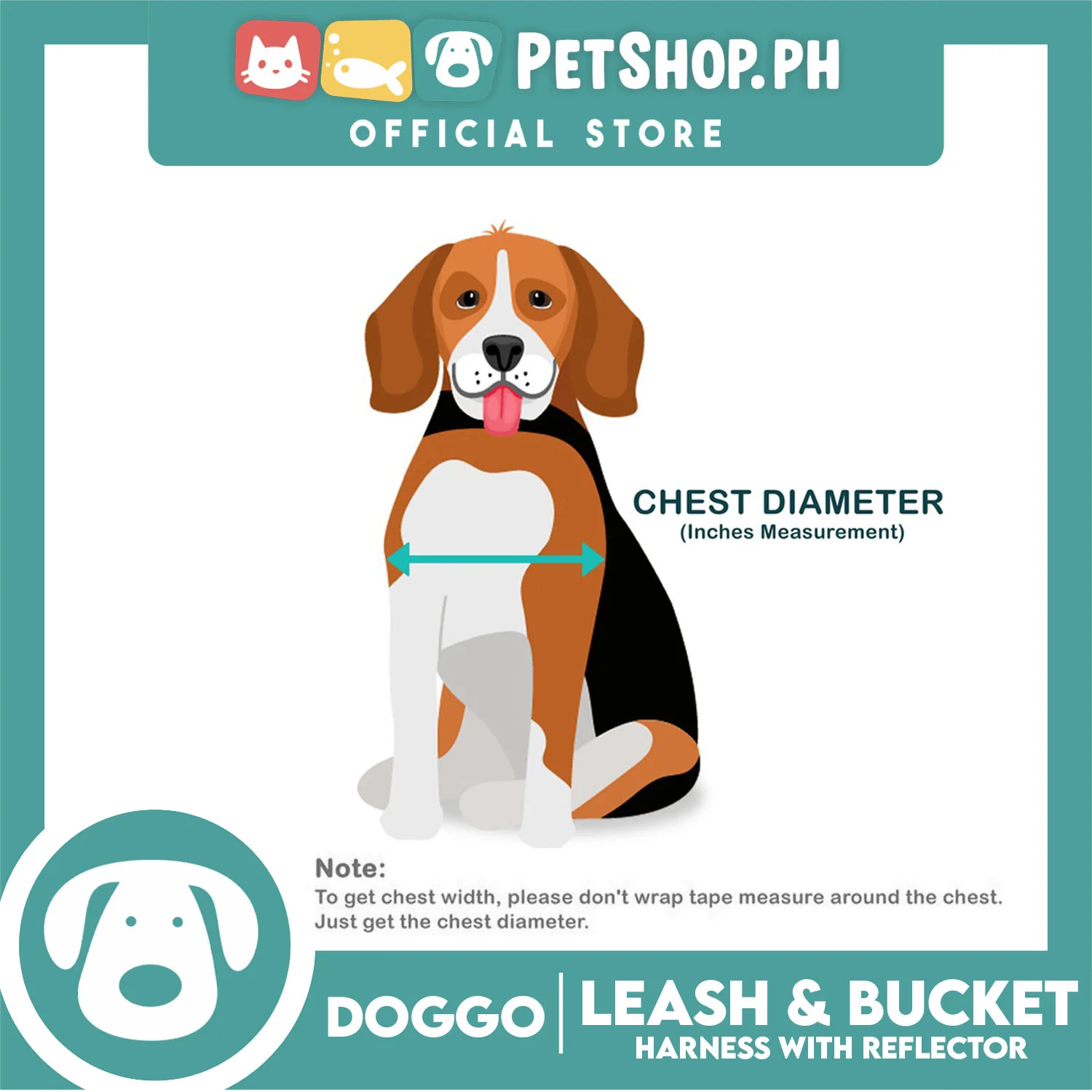 Doggo Leash and Bucket Harness with Reflector Extra Large (Blue) Perfect Set for Your Dog - Image 2
