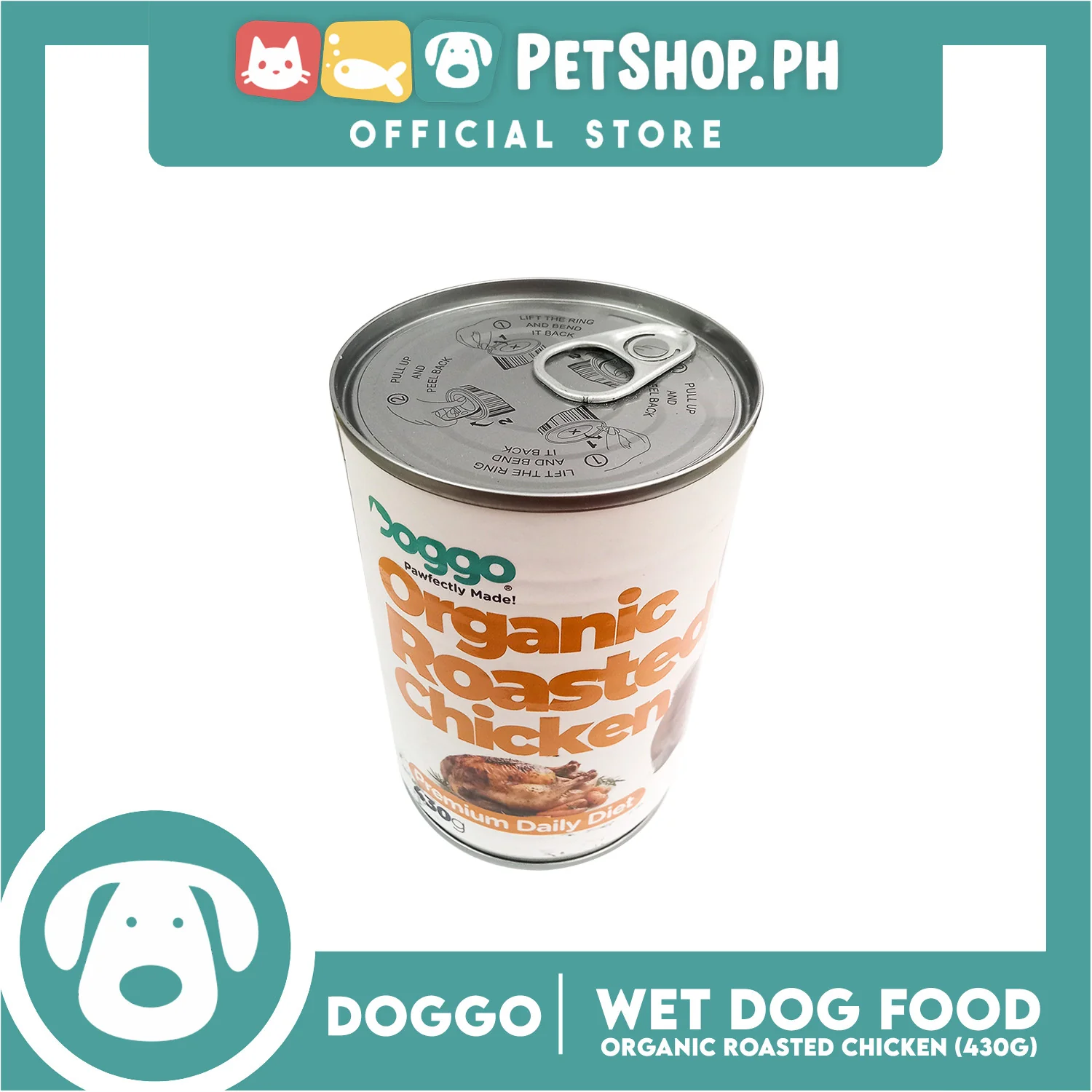 Doggo Organic Rosted Chicken Canned Dog Food (430g) - Image 5