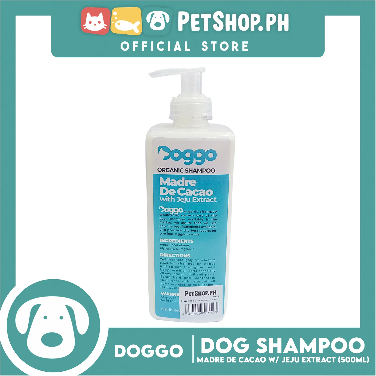 Doggo Organic Shampoo Madre De Cacao with Jeju Extract 500ml - Image 2