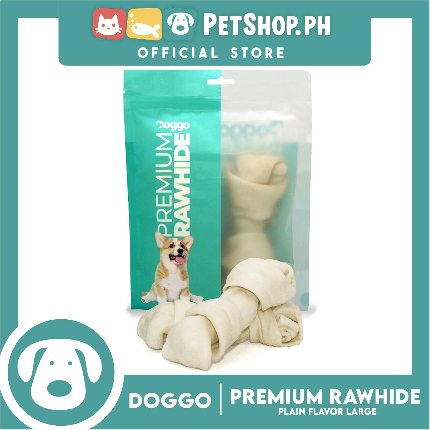 Doggo Premium Plain Rawhide (Large) Chewable Treat for Your Dog - Image 4