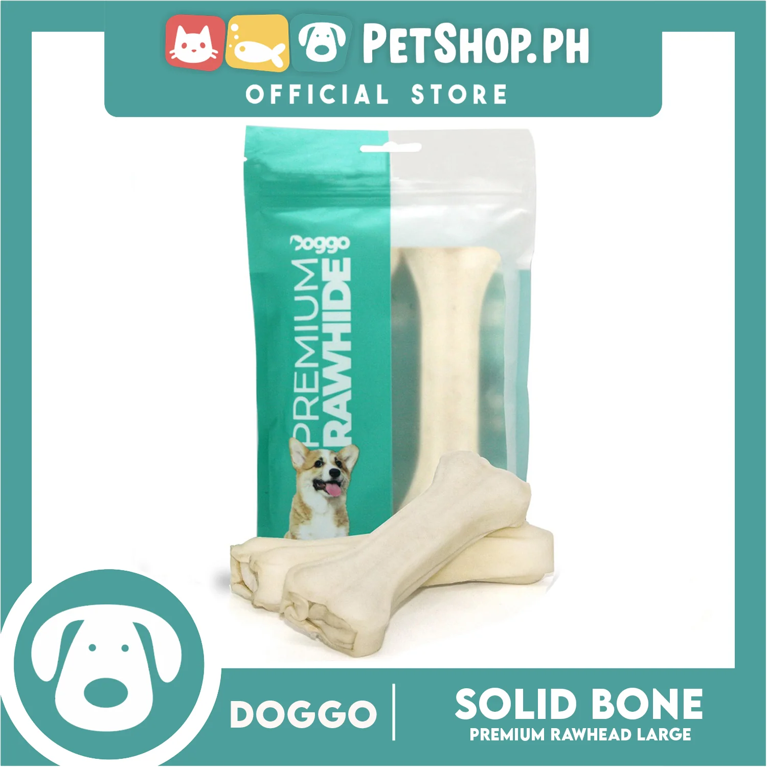Doggo Premium Solid Bone Rawhide (Small) Chewable Treat for Your Dog - Image 2