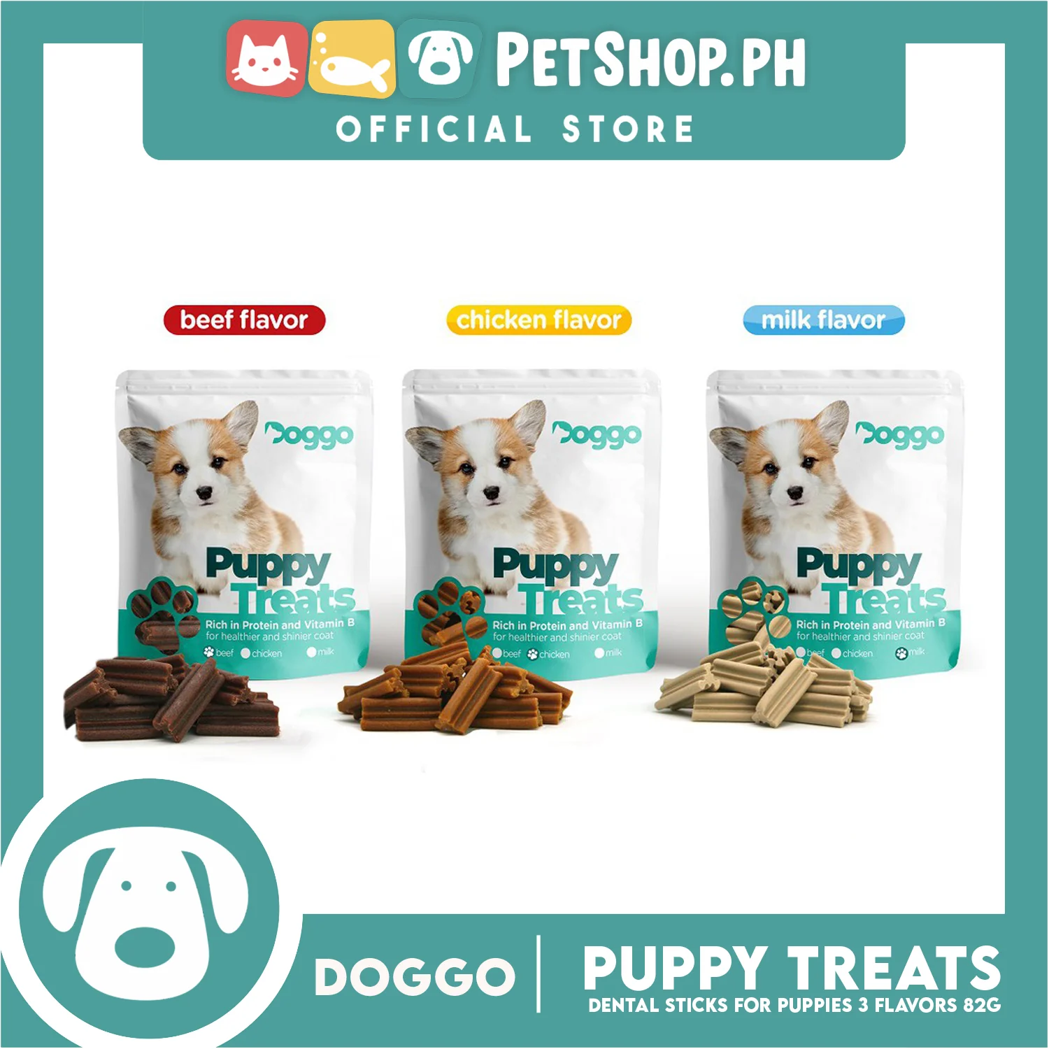 Doggo Puppy Treats Cubes (Milk Flavor) Rich in Protein And Vitamin B - Image 3