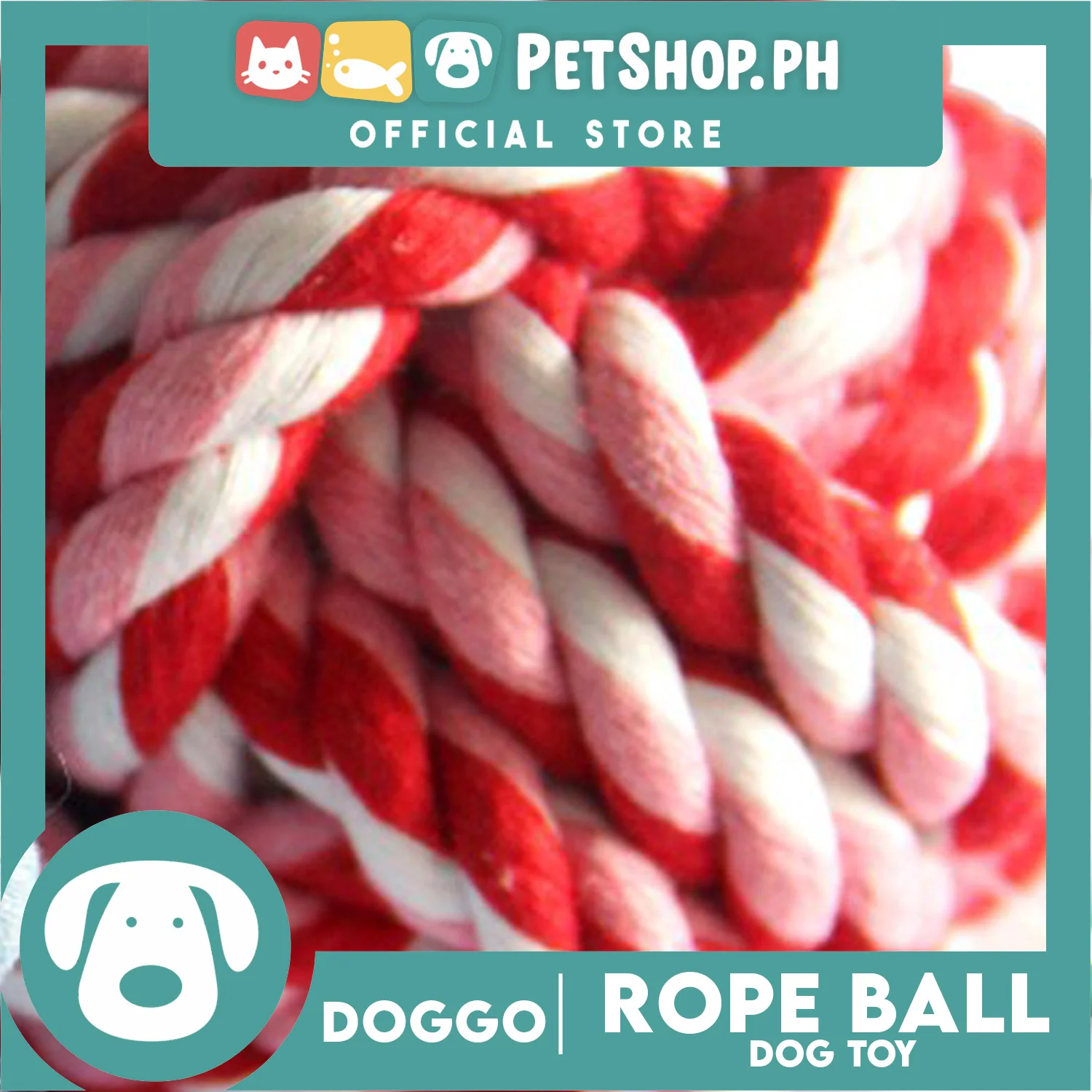 Doggo Rope Ball Large Size (Blue) Perfect Toy for Dog - Image 3