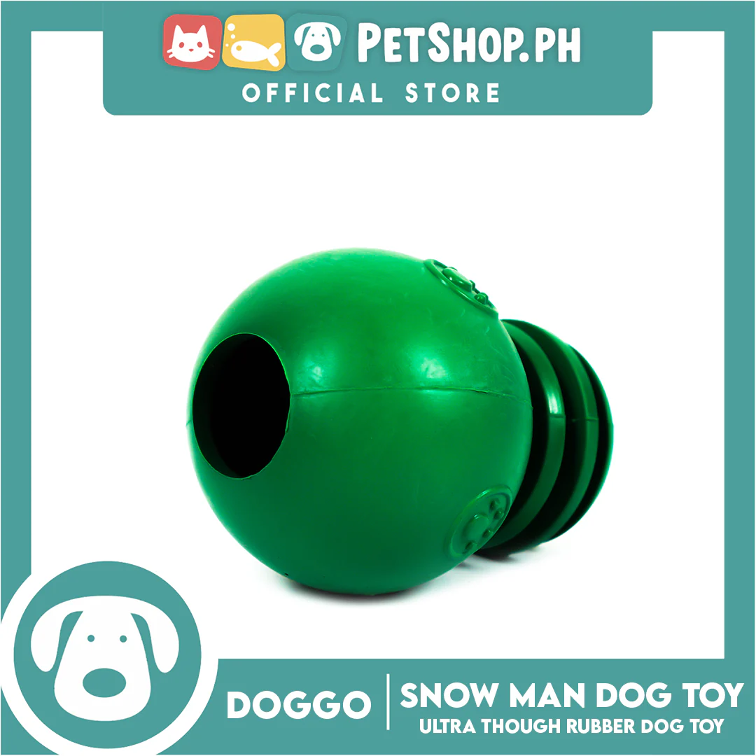 Doggo Snow Man (Green) Ultra Tough Rubber Dog Toy And Can Put Dog Treats Inside - Image 3