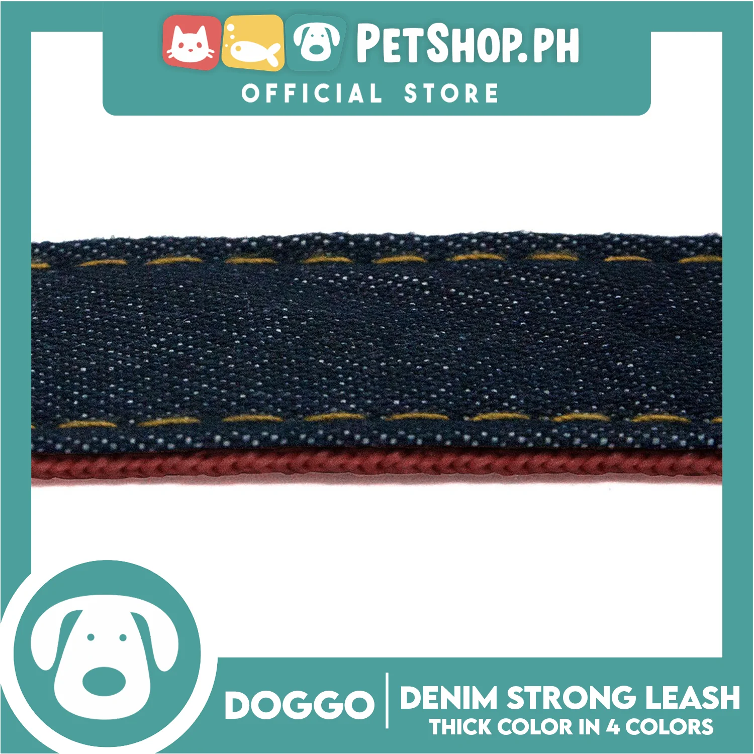 Doggo Strong Leash Denim Design Medium (Pink) Leash for Your Dog - Image 2