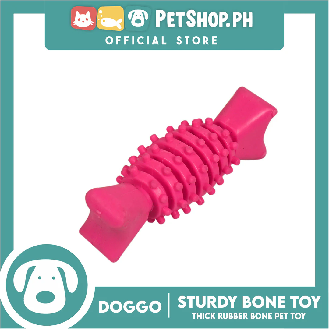 Doggo Sturdy Bone (Blue) Small Size Thick Rubber Material Pet Toy - Image 2