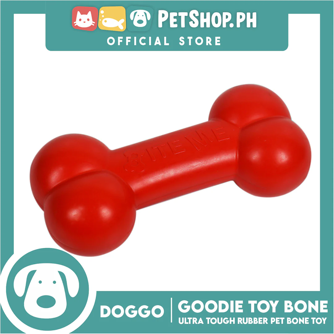 Doggo Tough Goodie Big Bone Design 7 inches Length Ultra Tough Rubber (Red) Dog Toy - Image 3