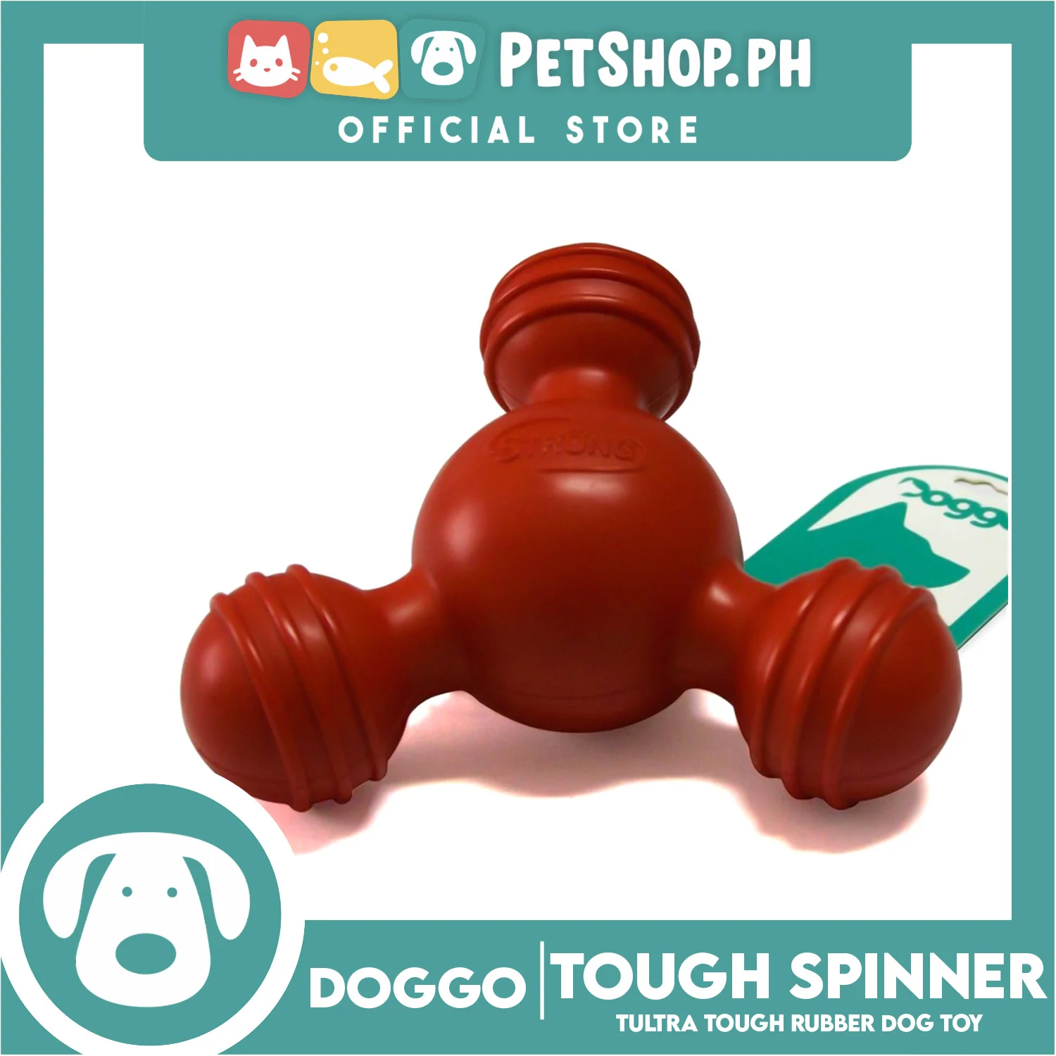 Doggo Tough Spinner Design (Red) Dog Toy Pet Toy for Adult - Image 3