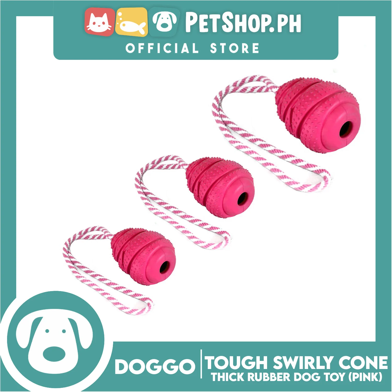 Doggo Tough Swirly Cone Design Pink (Medium) - Image 2