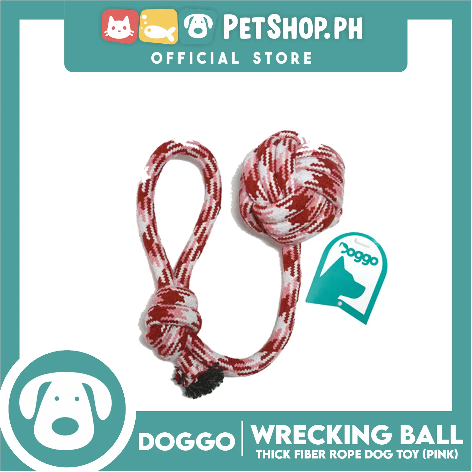 Doggo Wrecking Ball Small Size (Pink) Ultra Fiber Dog Toy - Image 2