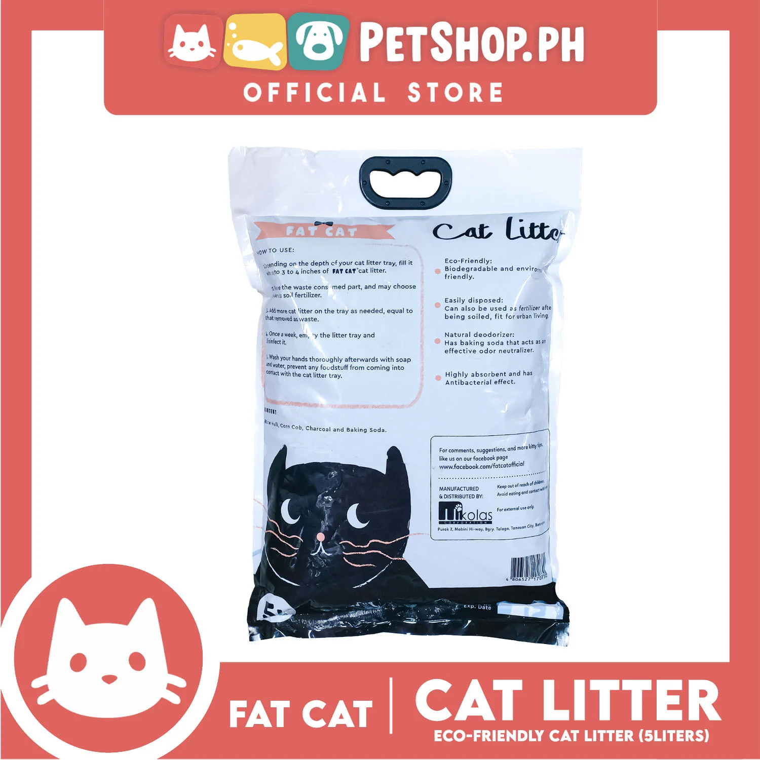 Fat Cat, Cat Litter Sand Eco Friendly, Easily Disposed With Natural Deodorizer 5 Litters - Image 2