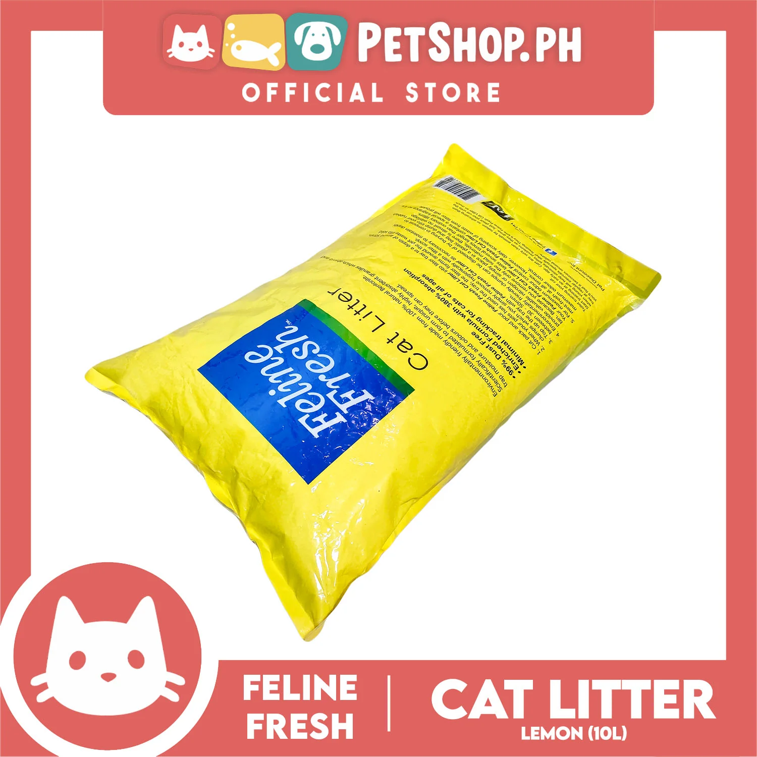 Feline Fresh Cat Litter Sand 10 Liters (Lemon Scent) 99% Dust-Free, High Absorbency, Minimal Tracking For Cats Of All Ages - Image 4