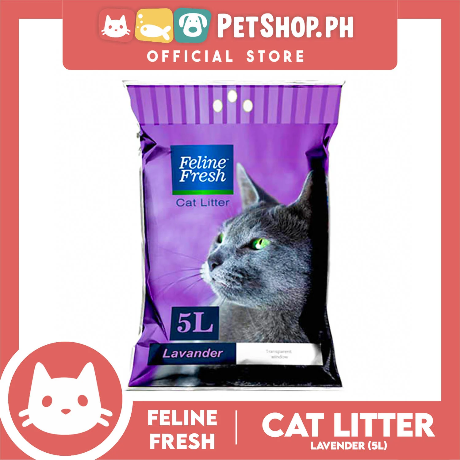 Feline Fresh Cat Litter Sand 5 Liters (Lavender Scent) 99% Dust-Free, High Absorbency, Minimal Tracking For Cats Of All Ages - Image 2