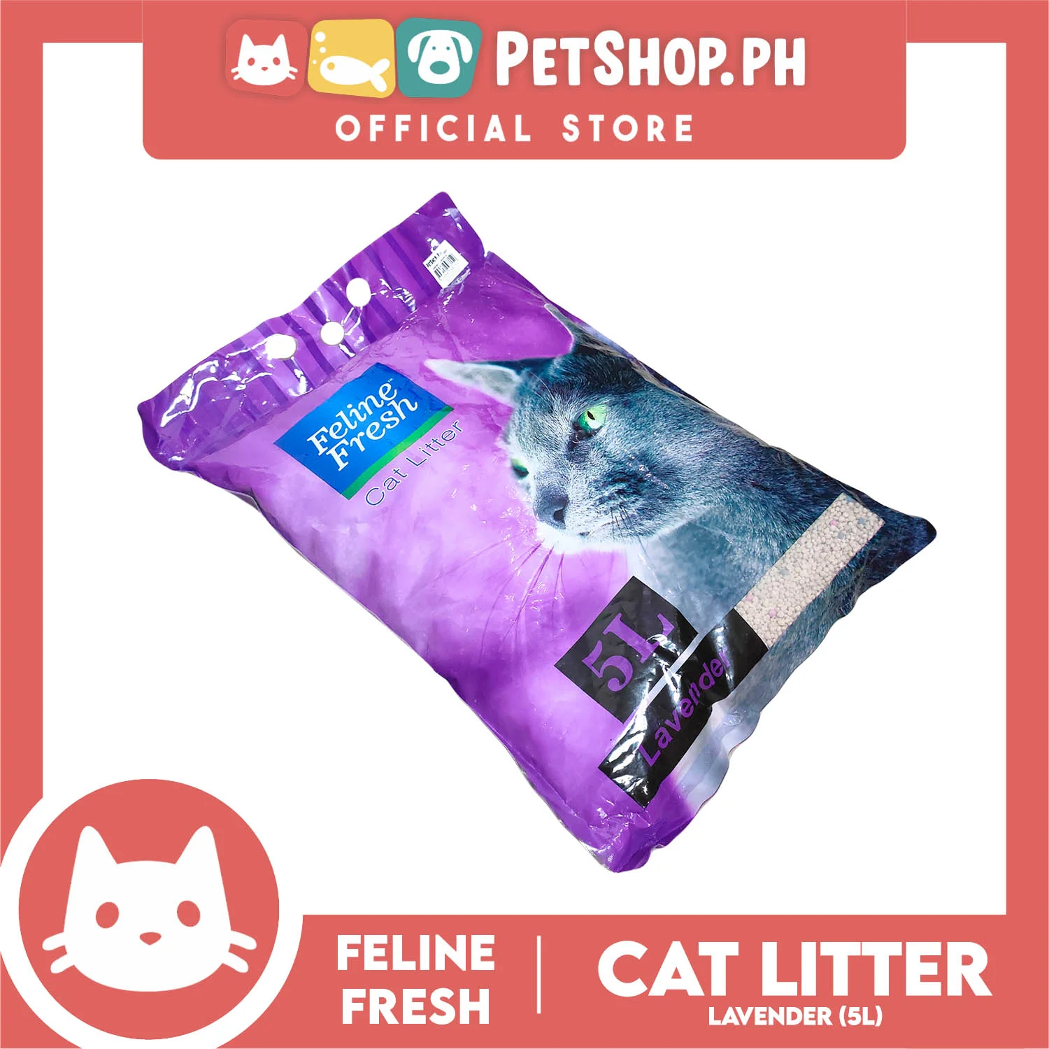 Feline Fresh Cat Litter Sand 5 Liters (Lavender Scent) 99% Dust-Free, High Absorbency, Minimal Tracking For Cats Of All Ages - Image 3