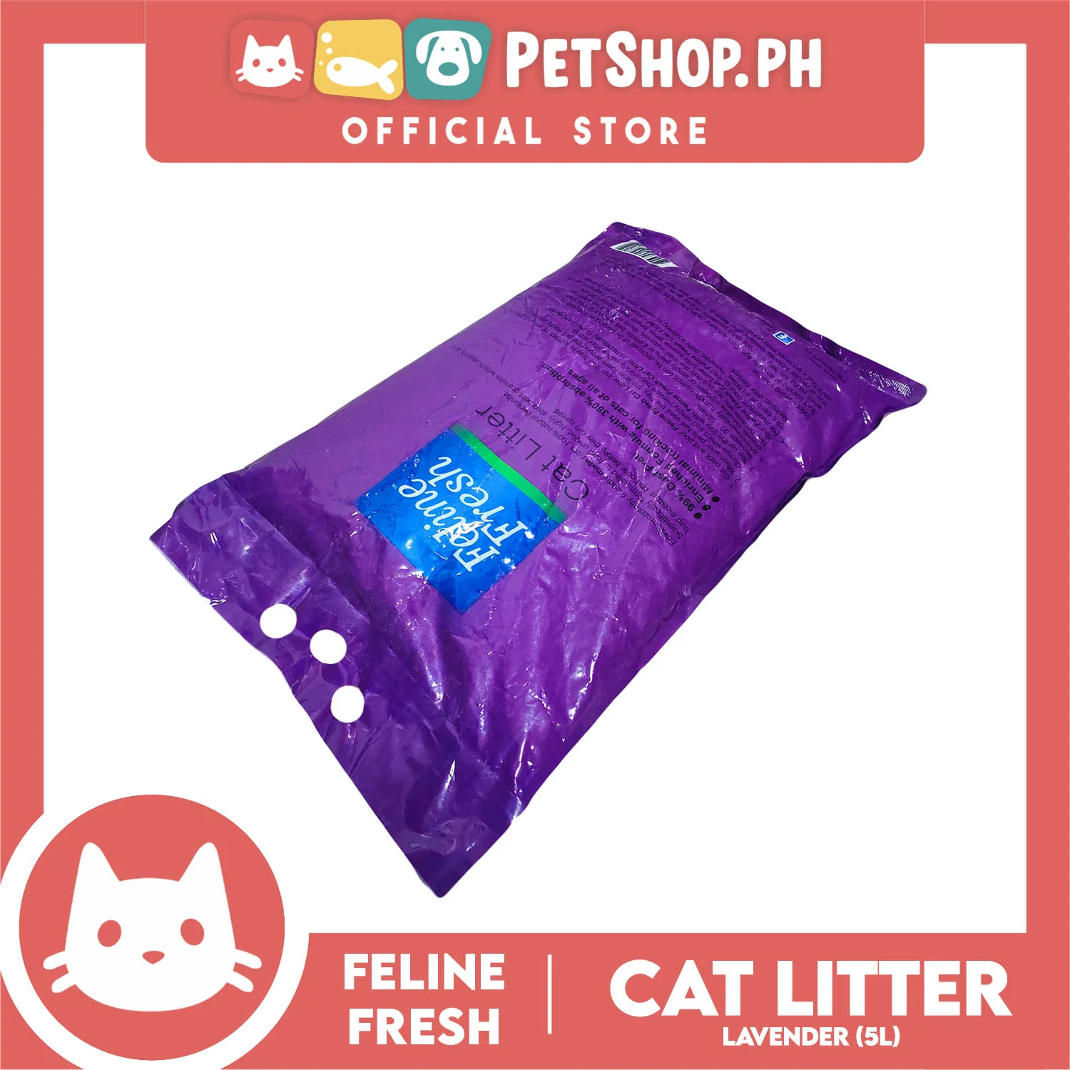 Feline Fresh Cat Litter Sand 5 Liters (Lavender Scent) 99% Dust-Free, High Absorbency, Minimal Tracking For Cats Of All Ages - Image 4