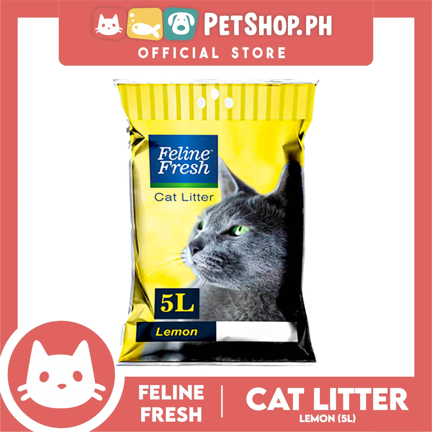 Feline Fresh Cat Litter Sand 5 Liters (Lemon Scent) 99% Dust-Free, High Absorbency, Minimal Tracking For Cats Of All Ages - Image 2