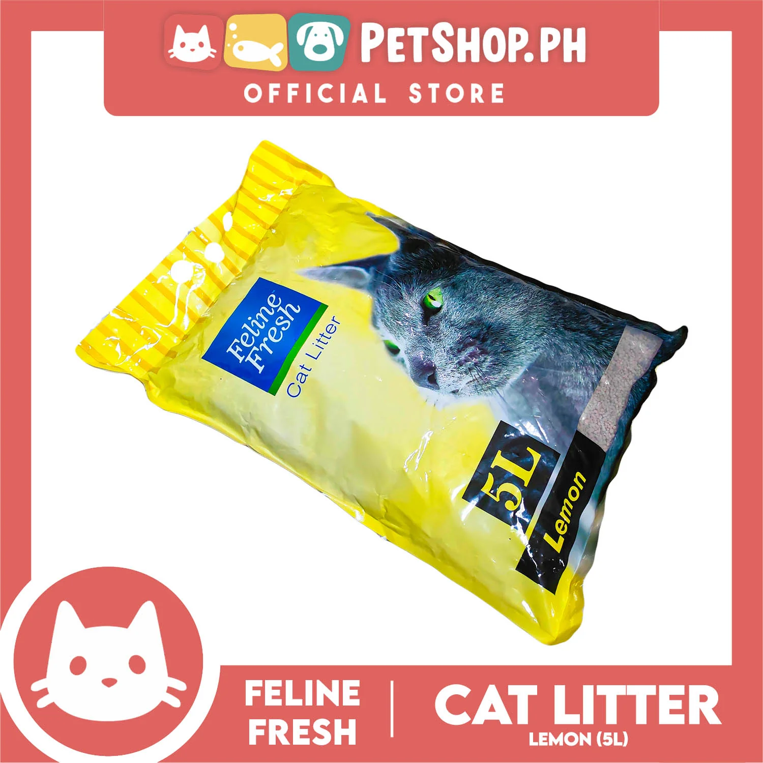 Feline Fresh Cat Litter Sand 5 Liters (Lemon Scent) 99% Dust-Free, High Absorbency, Minimal Tracking For Cats Of All Ages - Image 3