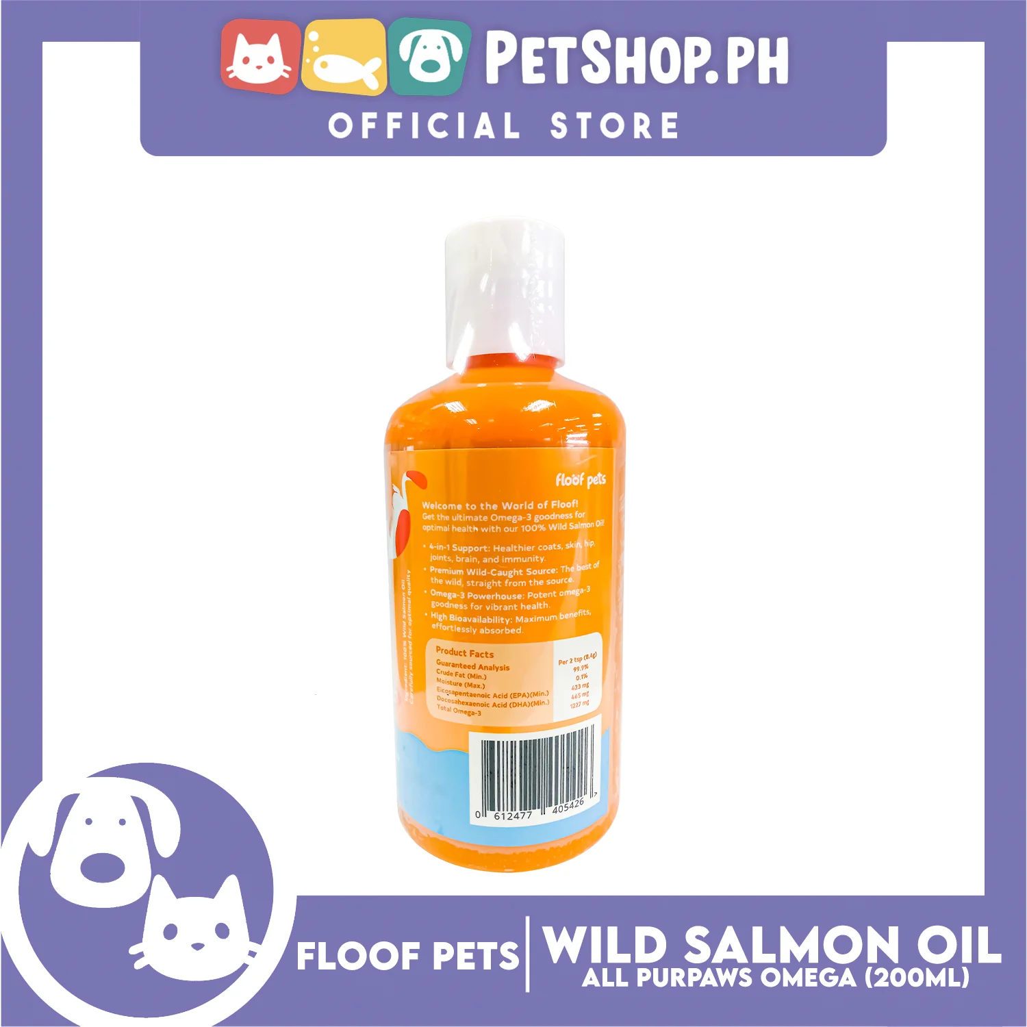 Floof Pets 100% Salmon Oil Oral Liquid Dietary Supplement 200ml - Image 4