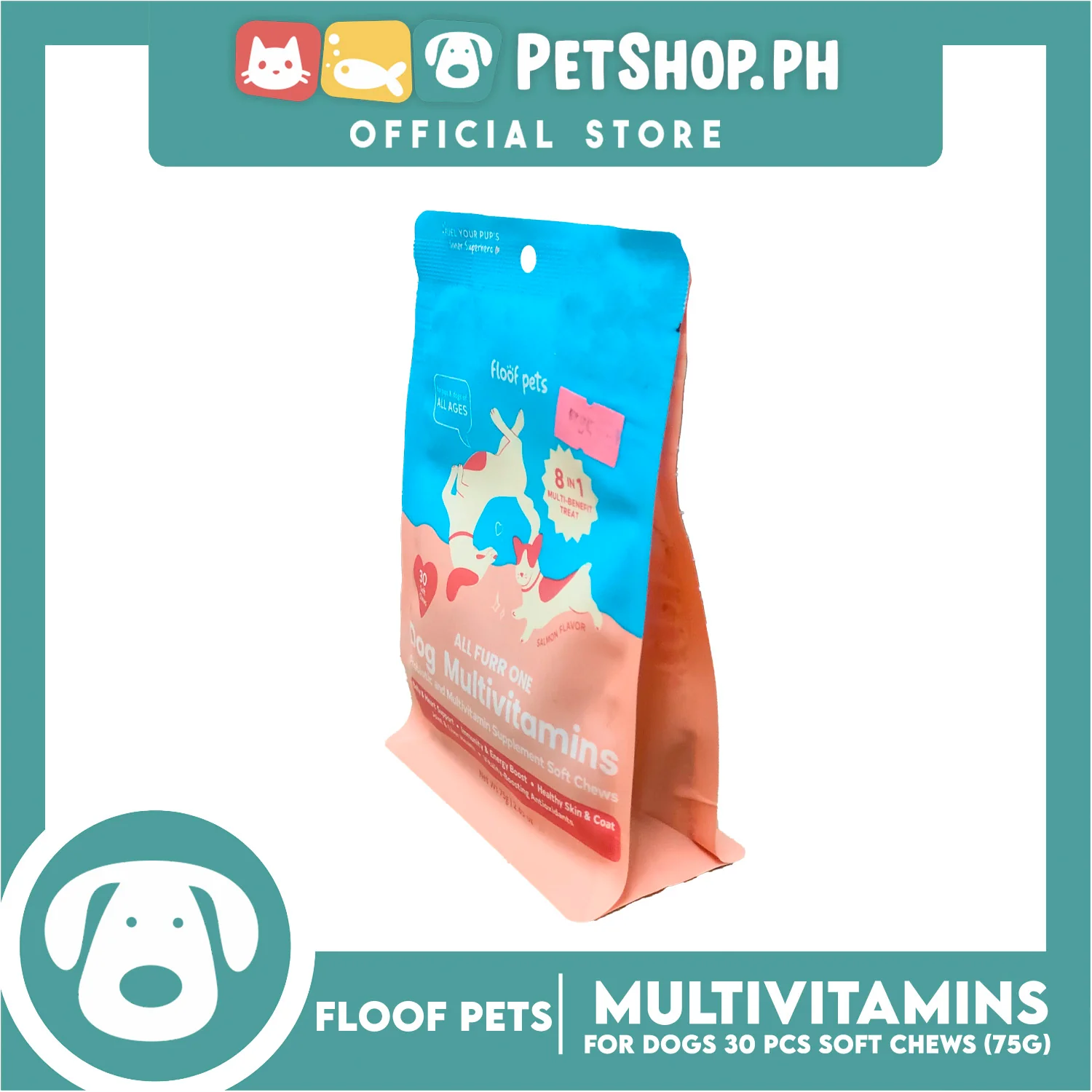 Floof Pets Dog Multivitamins All Furr One 8-in-1 Multi-Benefit Treat for All Ages 75g - Image 4