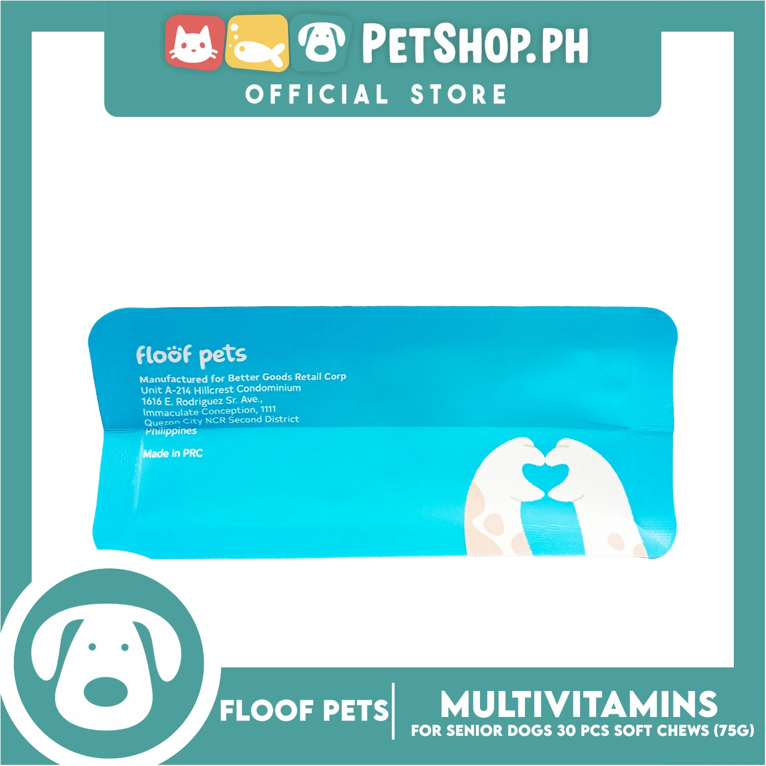Floof Pets Senior Dog Multivitamins Probiotic and Multivitamin Supplement Soft Chews (Beef Flavor) 75g 2.65oz - Image 3