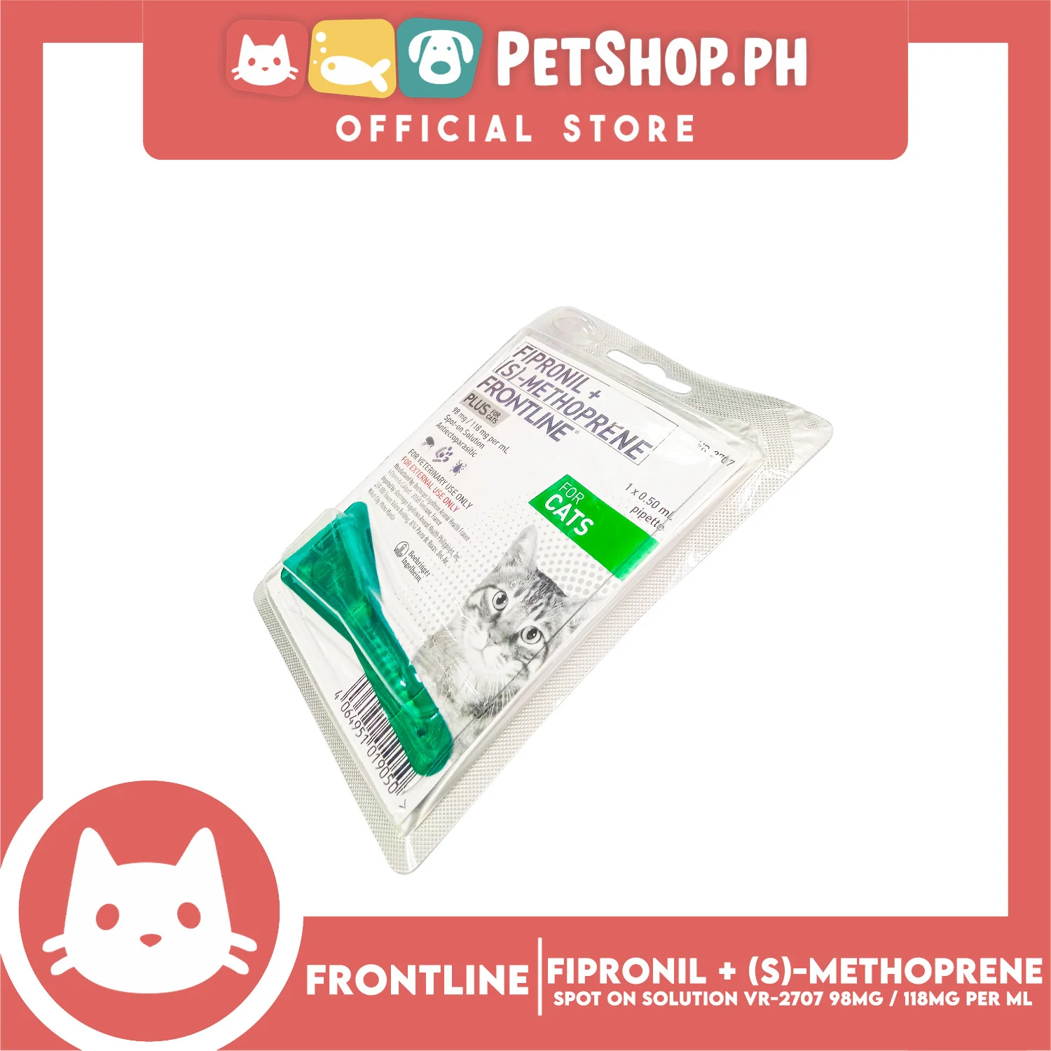 Frontline Plus For Cats 1 Pipette 0.50ml Anti Tick And Flea Spot-On Anti Itch Safe For Lactating and Pregnant Cats No Prescription Required - Image 3