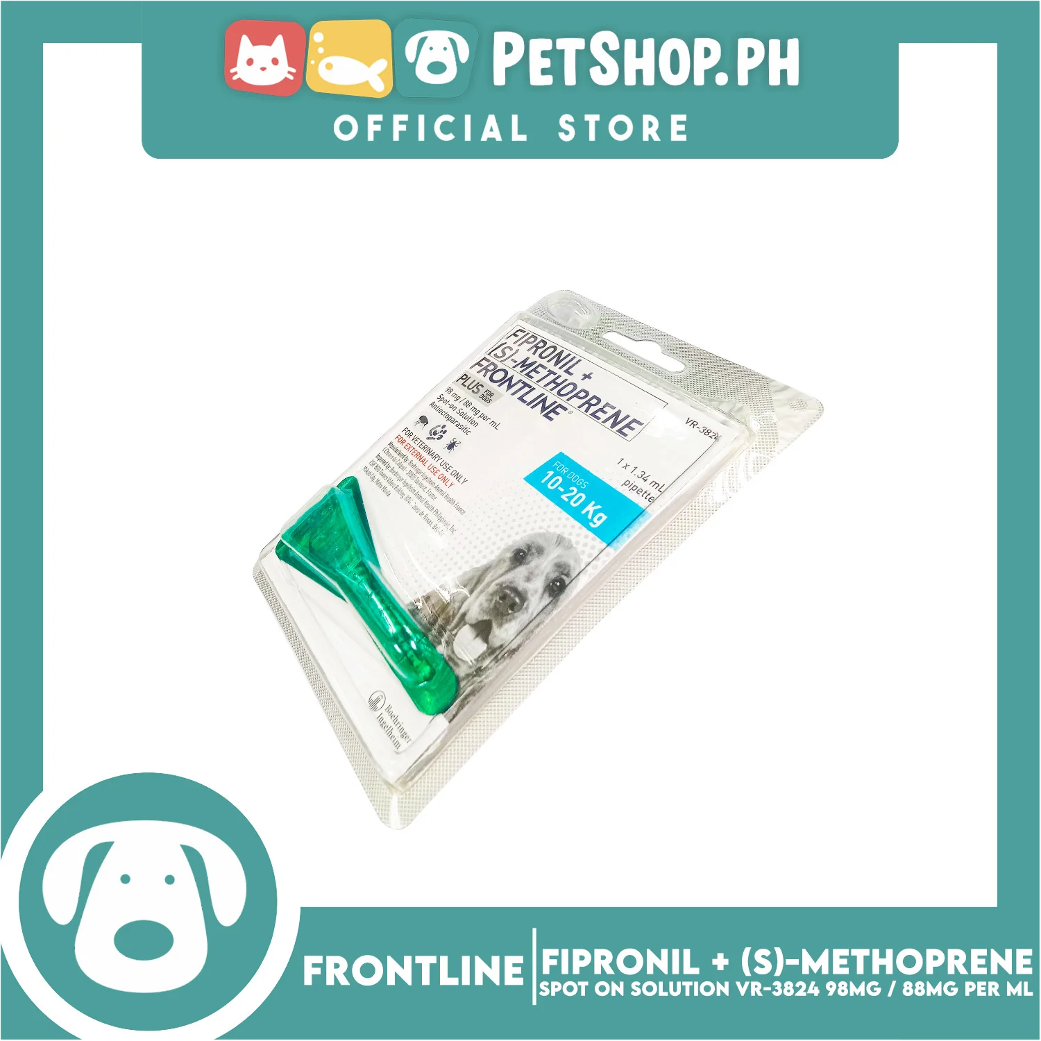 Frontline Plus For Dogs (10-20kg) 1 Pipette 1.34ml Anti Tick And Flea Spot-On Anti Itch Safe For Lactating and Pregnant Dogs No Prescription Required - Image 3
