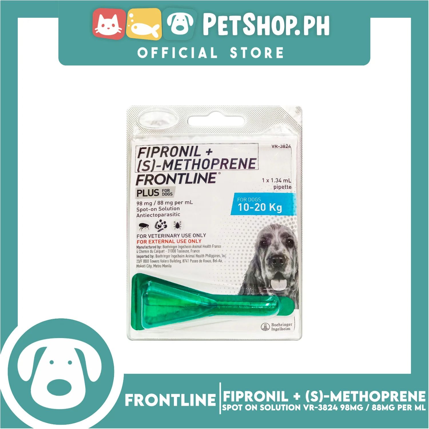 Frontline Plus For Dogs (10-20kg) 1 Pipette 1.34ml Anti Tick And Flea Spot-On Anti Itch Safe For Lactating and Pregnant Dogs No Prescription Required - Image 4