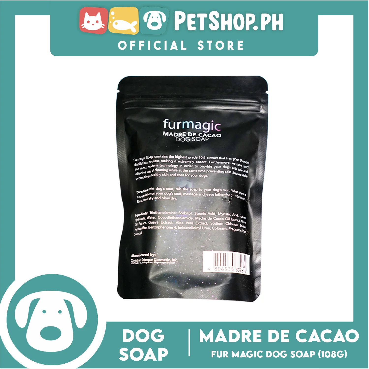 Fur magic Madre de Cacao 108g (Blue) Dog Soap - Image 3