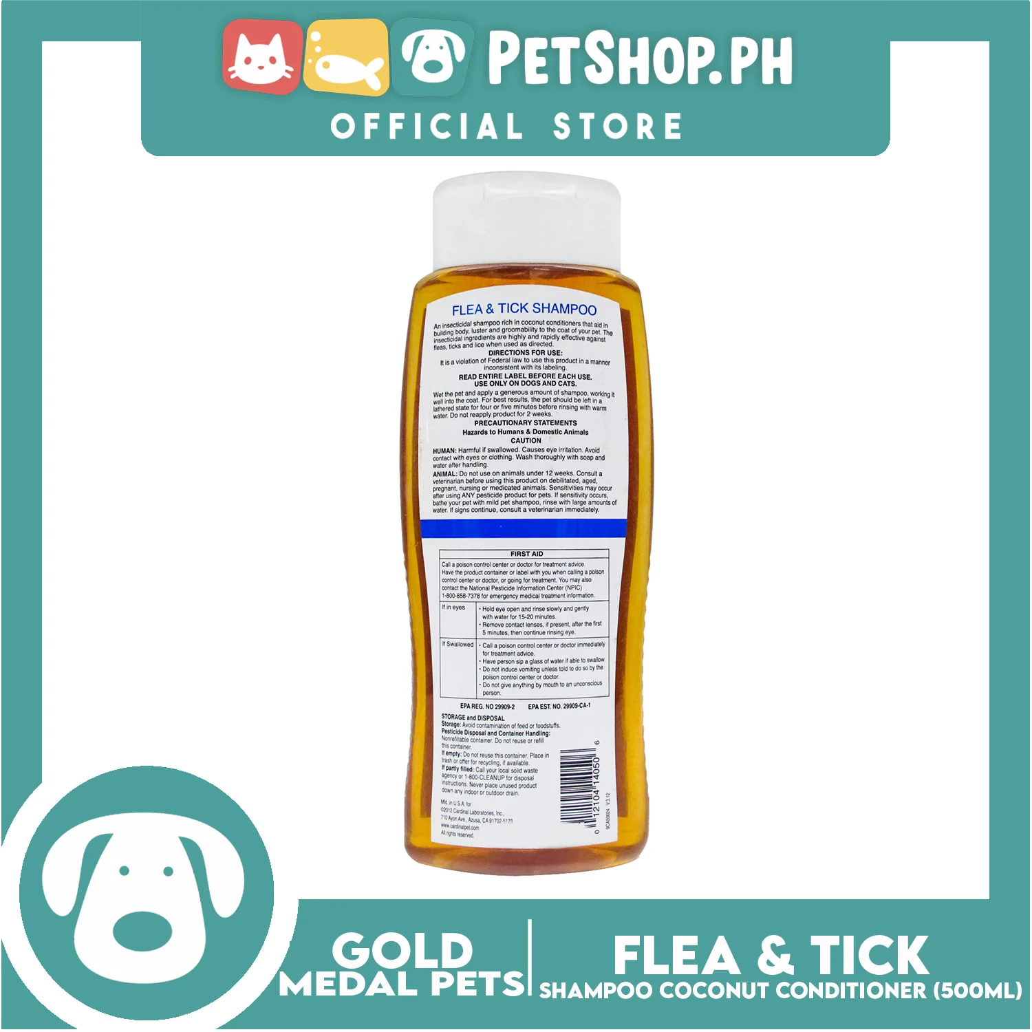 Gold Medal Pets Flea and Tick 17oz Dogs and Cats Shampoo - Image 3