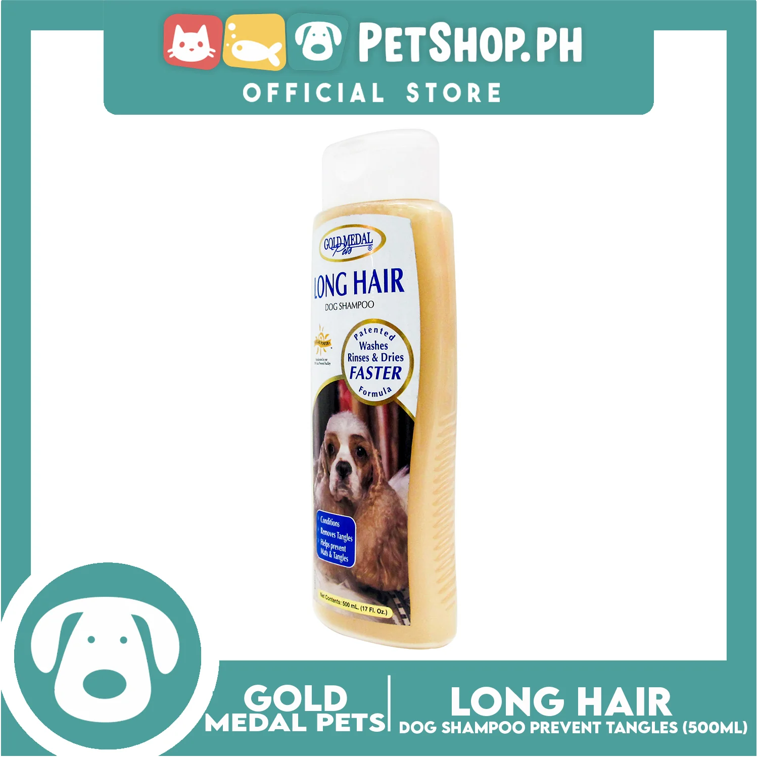 Gold Medal Pets Long Hair Dog Shampoo 17oz Helps Removes Tangles - Image 2