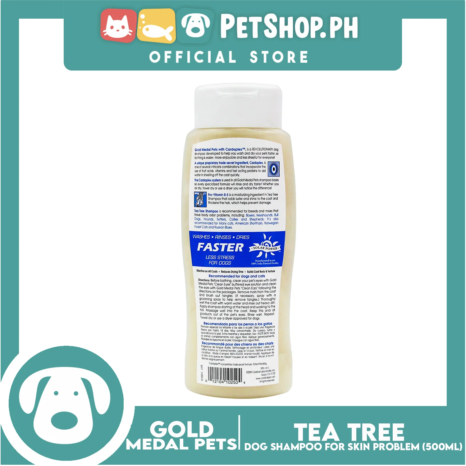 Gold Medal Pets Tea Tree Dog Shampoo 17oz Natural Relief from Skin Problems - Image 3